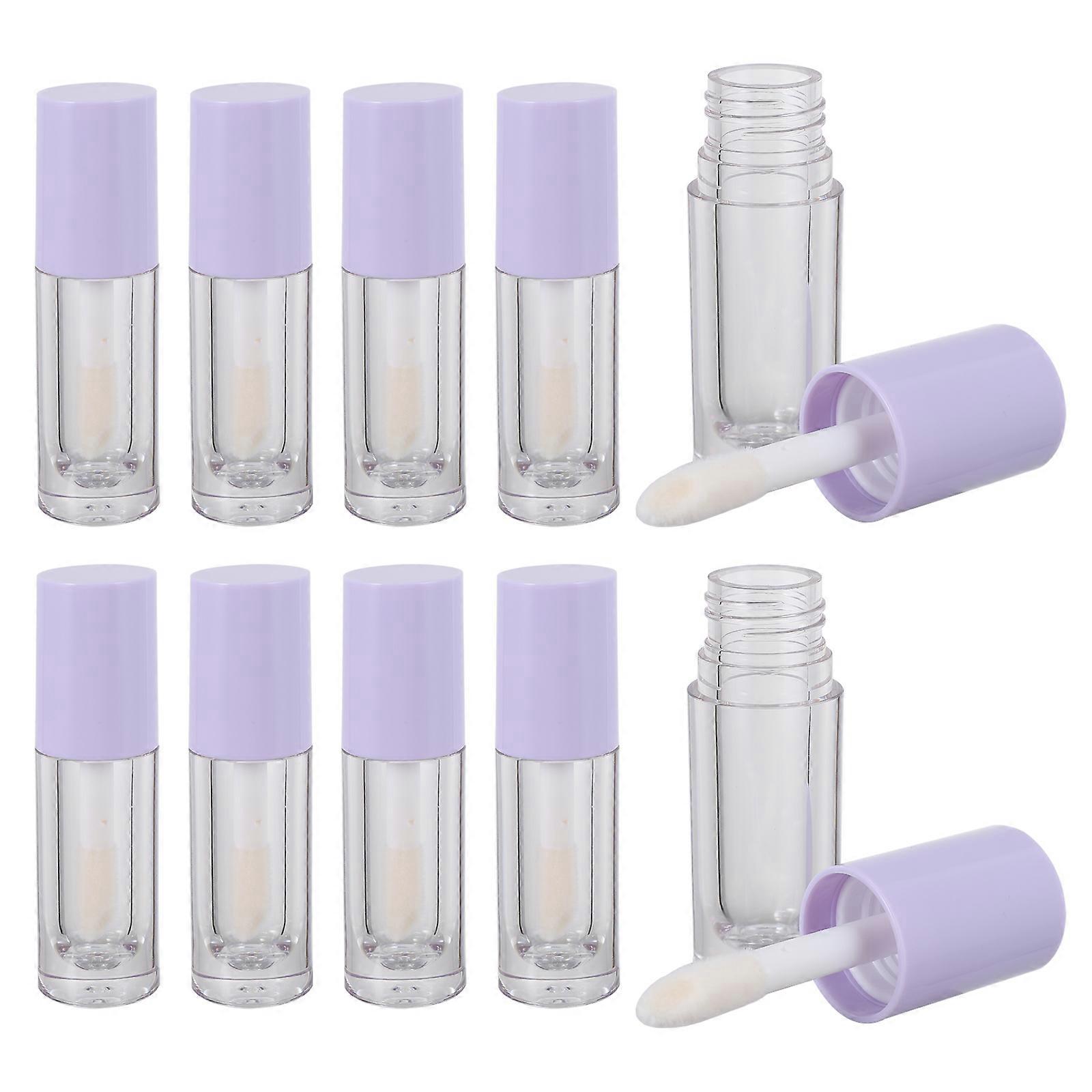 Lip Gloss Tubes with Brush for Storage Use 10Pcs Durable Violet Bottles