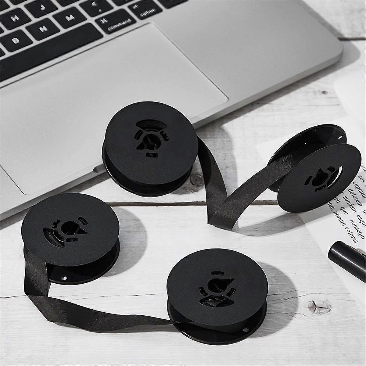 4Pcs Typewriter Ribbon Twin Spool Typewriter Ribbon Ink(Black)
