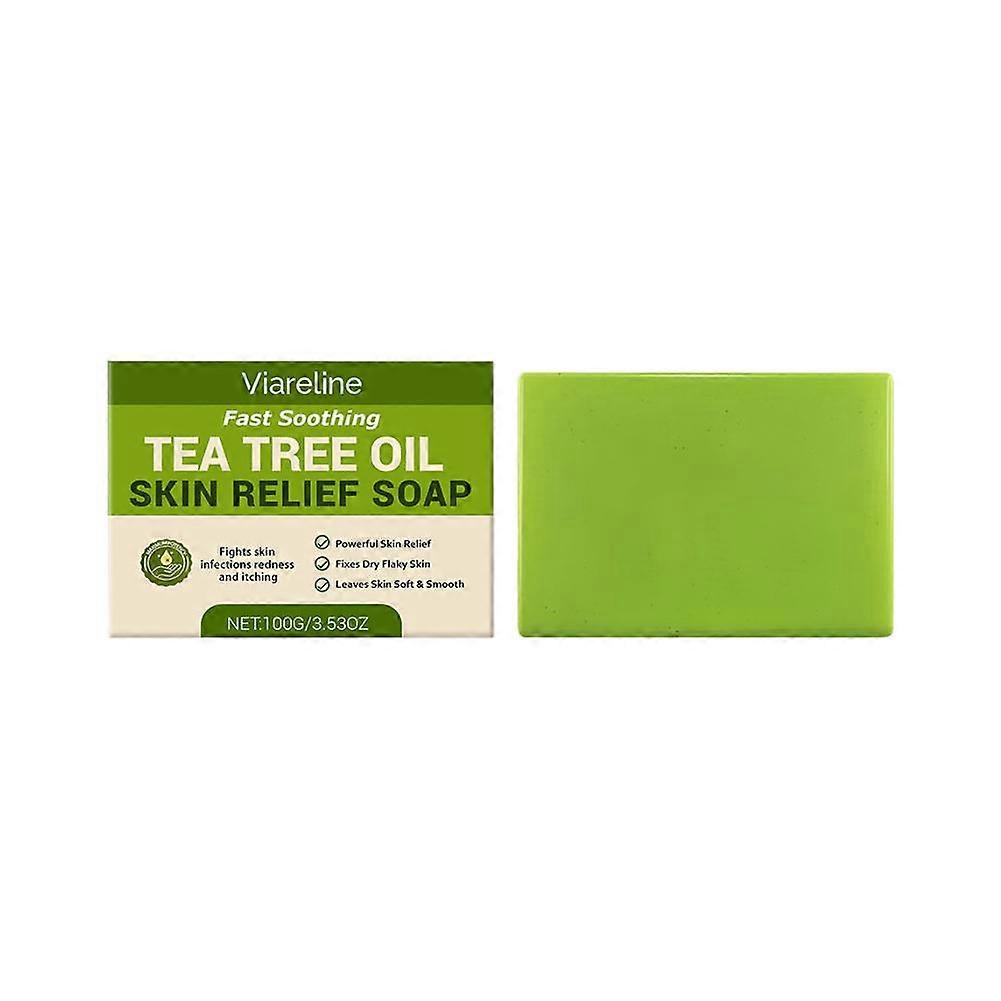 Cujmh Tea Tree Oil Skin Soap, Gentle Cleansing Herbal Soap, Refreshing and Moisturizing Body Wash, Nourishing Skin Care Soap, 1pc