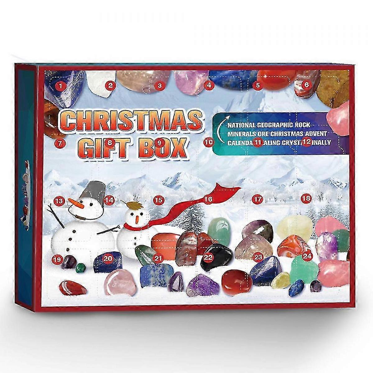 24 Days Christmas Advent Countdown Calendars Healing Crystal Stone Xmas Countdown Calendar Collections Kids Child