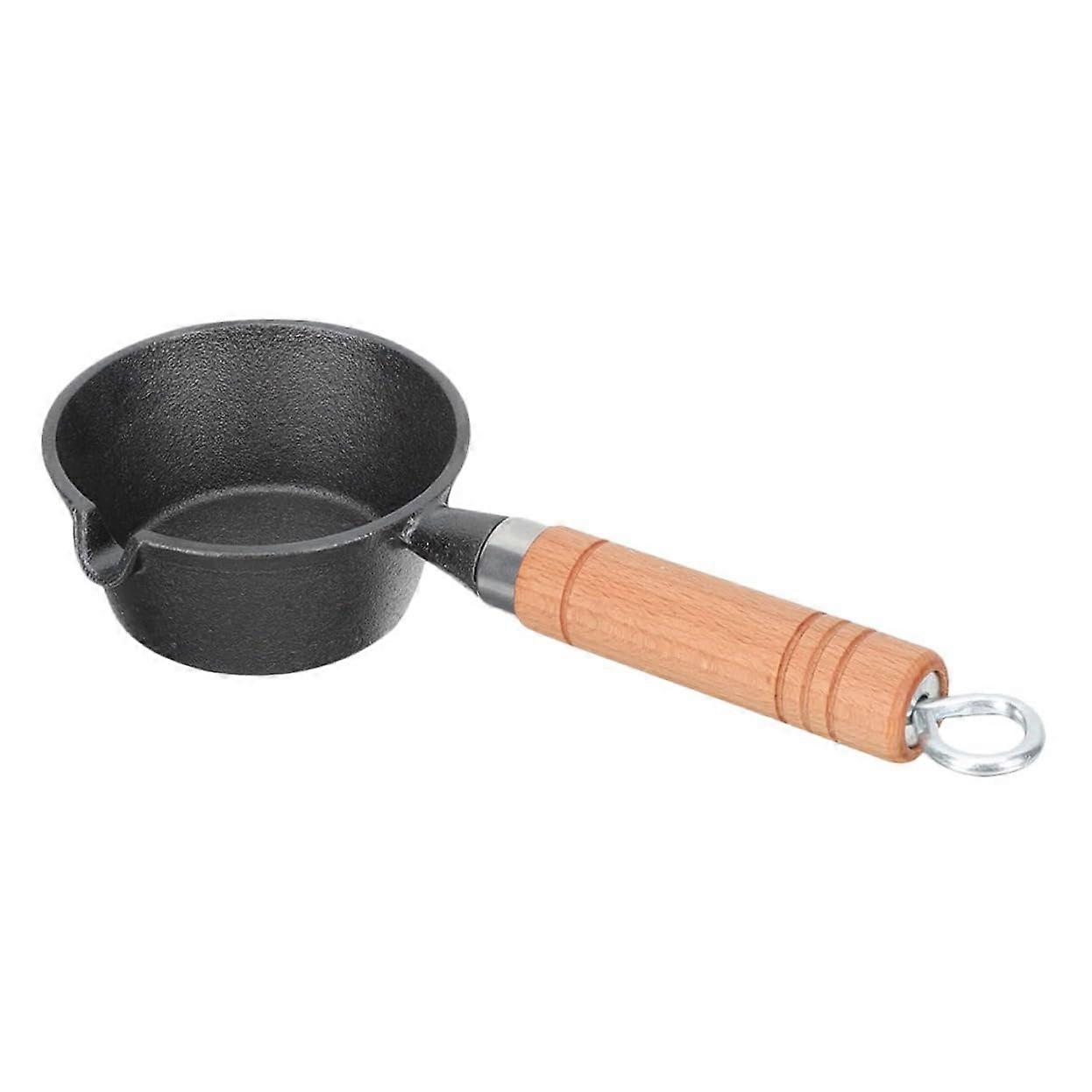 Mini Cast Iron Egg Skillet Nonstick With Wooden Handle Quick Heating Small Frying Pan For Breakfast And Daily Cooking