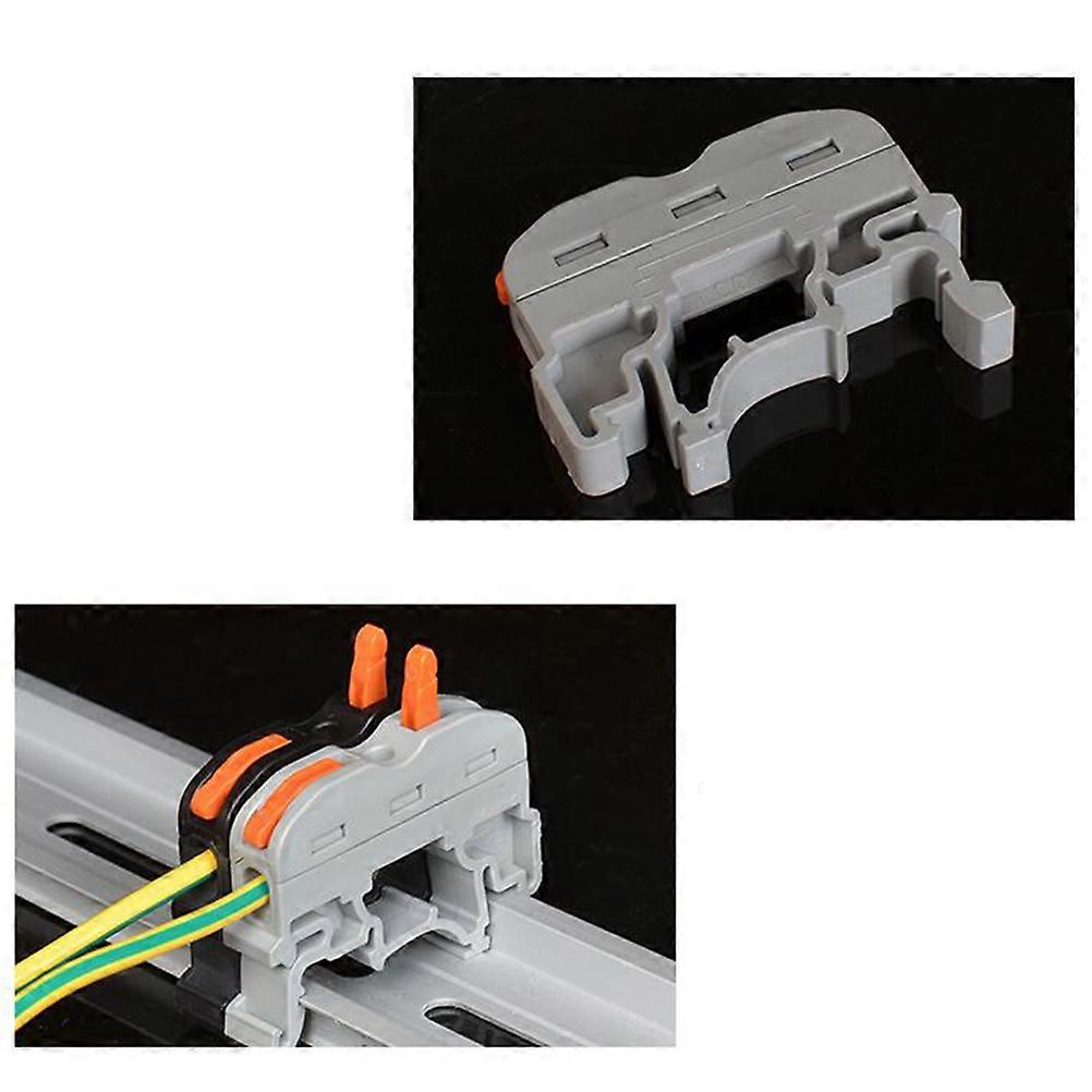 Push-in Conductor Din Rail Terminal Block for Wiring 30Pcs Grey