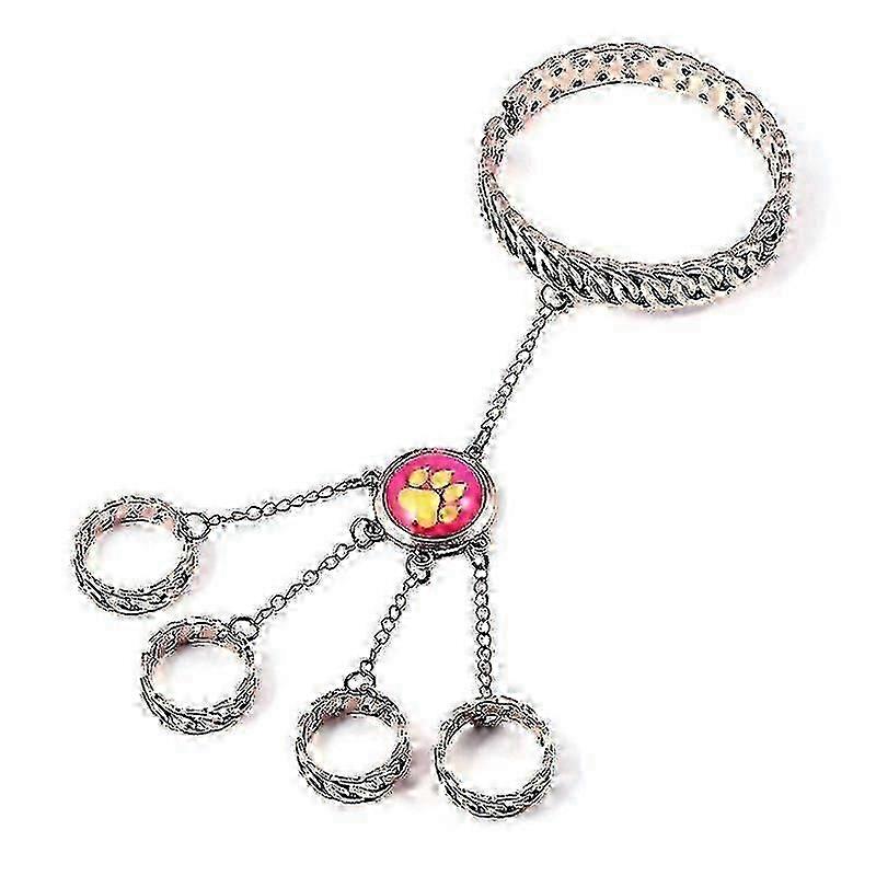 Animation Ladybug Reddy Girl Ring Bracelet Set Claw And Dog Claw Element Ring Opening Closing Bracelet Gift For Kid