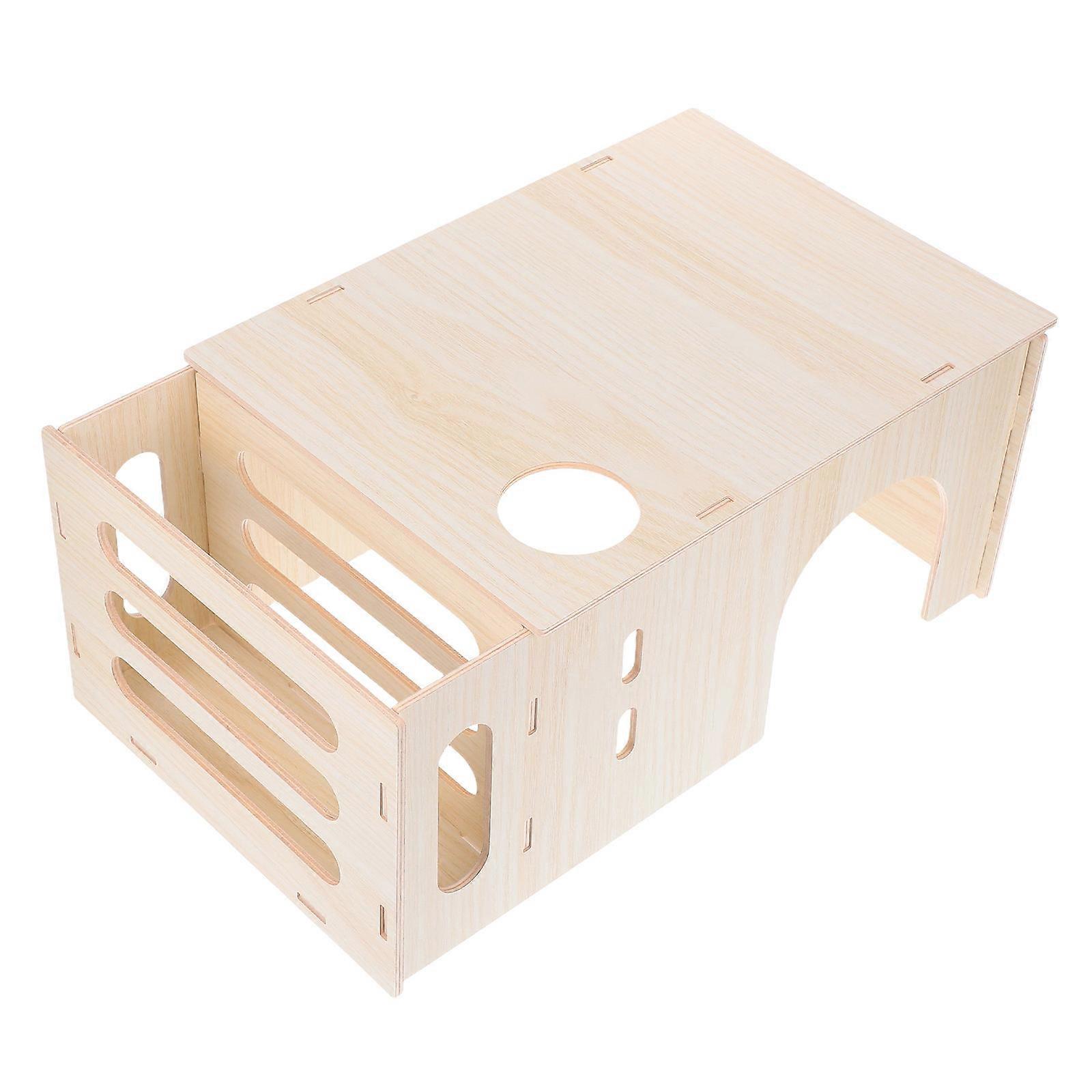 Rectangular Wooden Hideaway For Hamsters Indoor Use Shelter 1Pack
