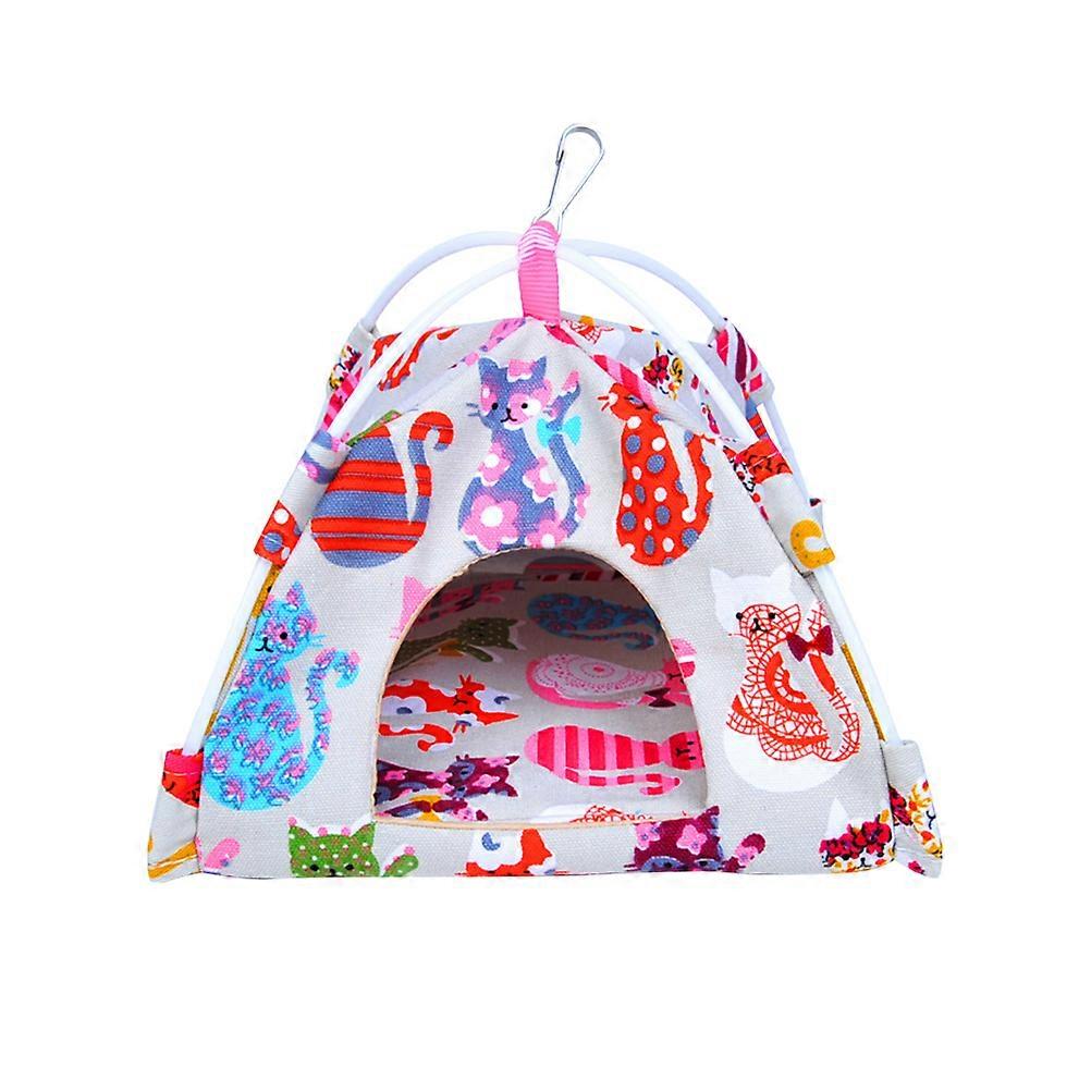 Bird Sleeping Tent Cat Design Hanging Hammock for Birds 2Pcs Space Saving Cave