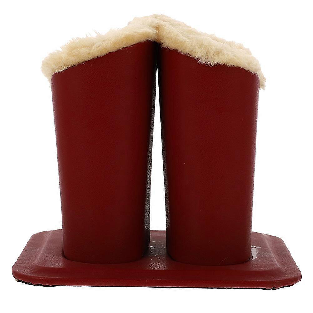 3Pcs Eyeglasses Holder Open Design Plush Storage Solution For Office Supplies And Desktop Decoration In Dark Red Color For Home Use