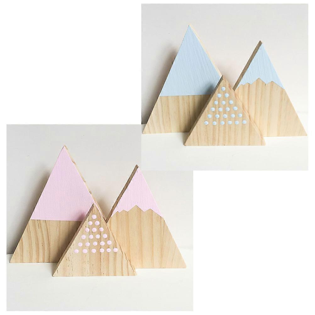 Wooden Ornament Triangular Simulation Mountain for 9Pcs Pack