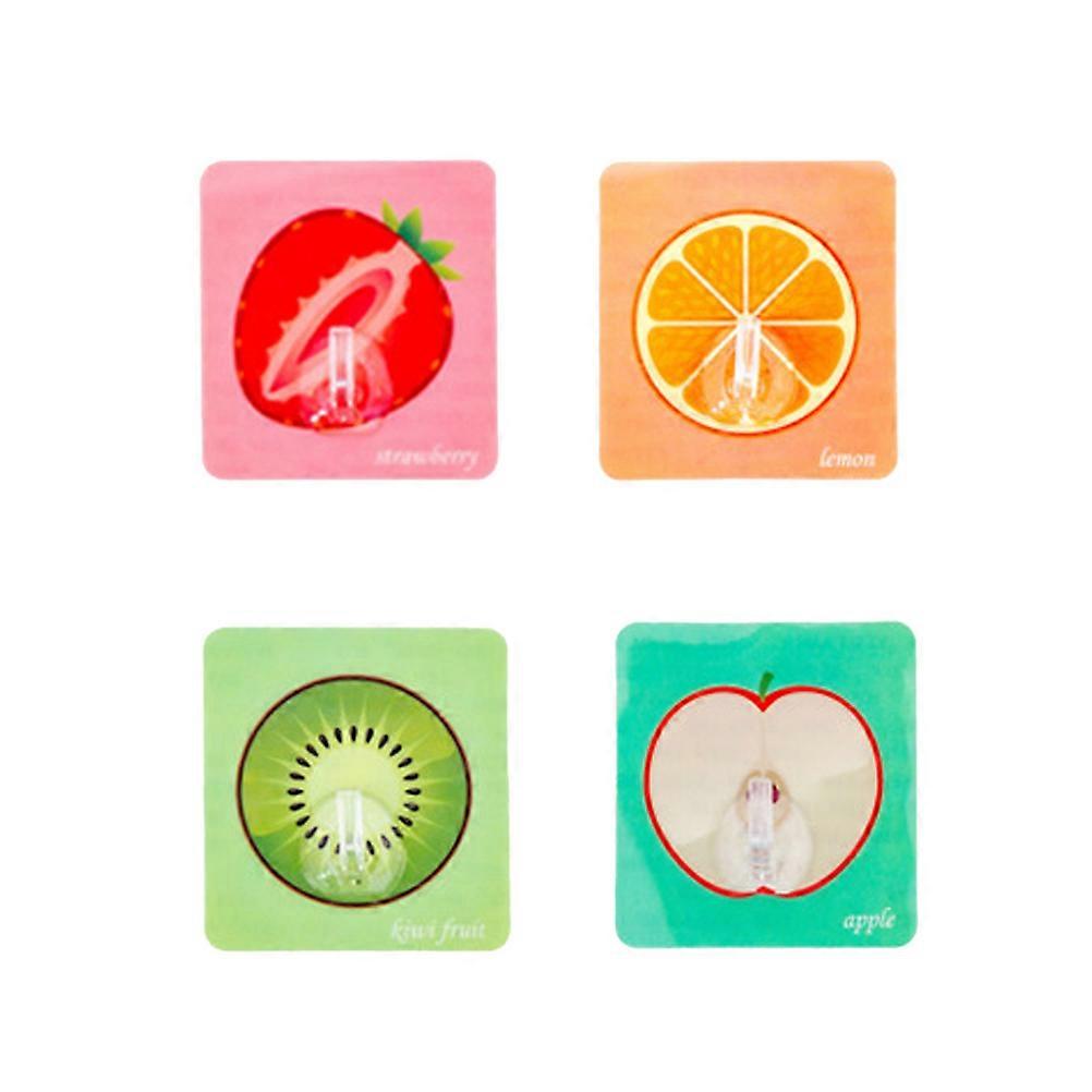 Fruit Pattern Adhesive Hook 1Pcs Multi Color Great For Users In Kitchen And Bathroom Nail-free Use