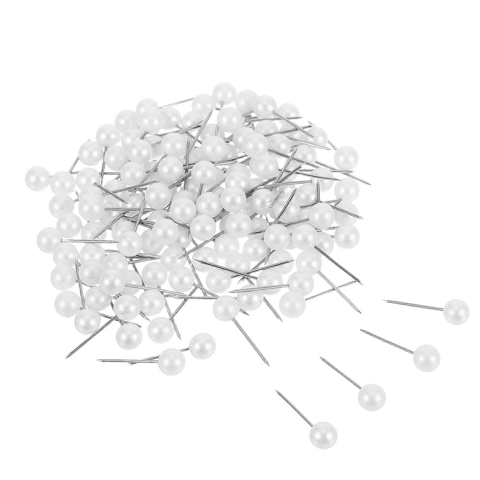 1200Pcs Round Head Push Pin for Holding Decorative White Thumb Tacks