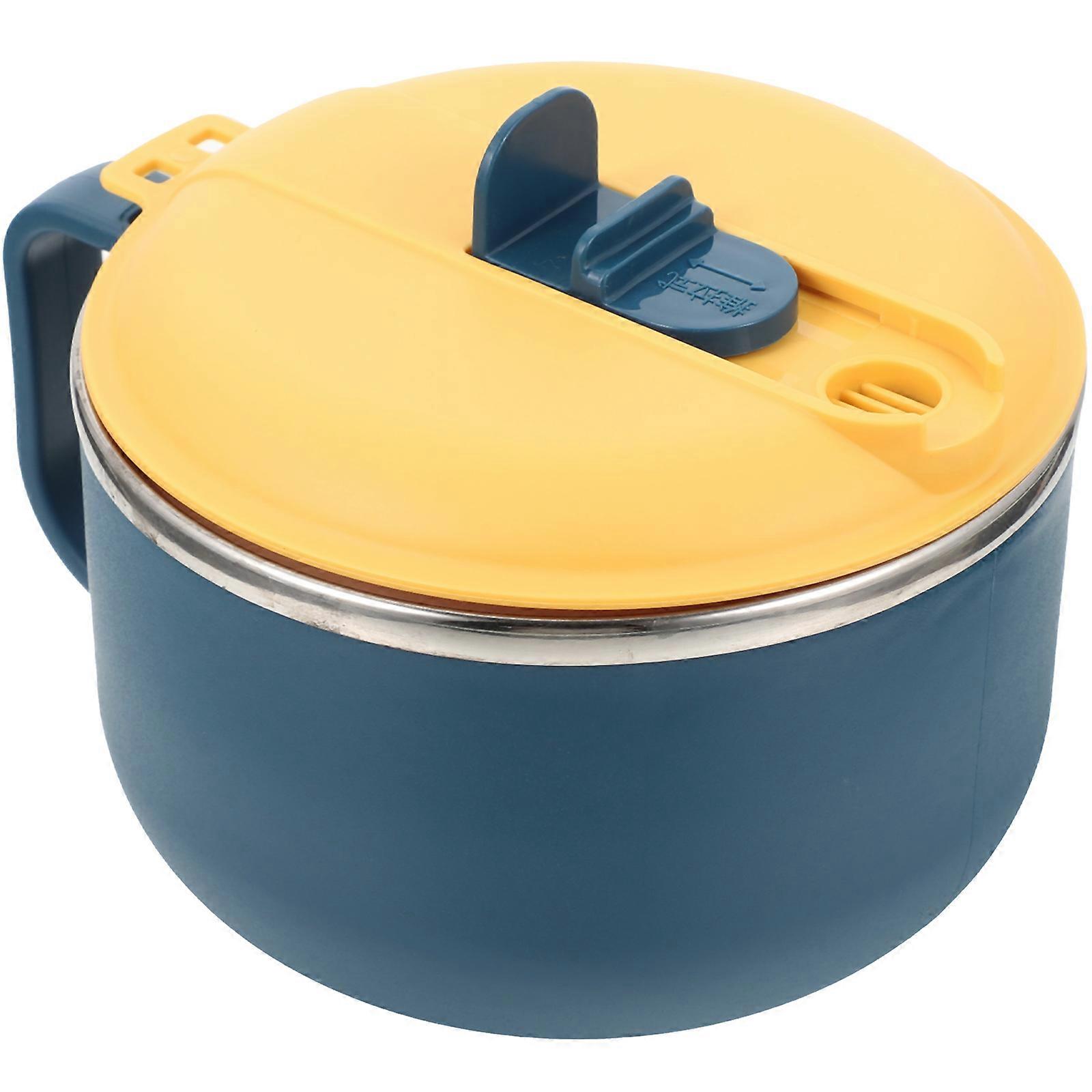 Microwavable Soup Bowl Instant Noodle Bowl with Lid 4Pcs Dark Blue