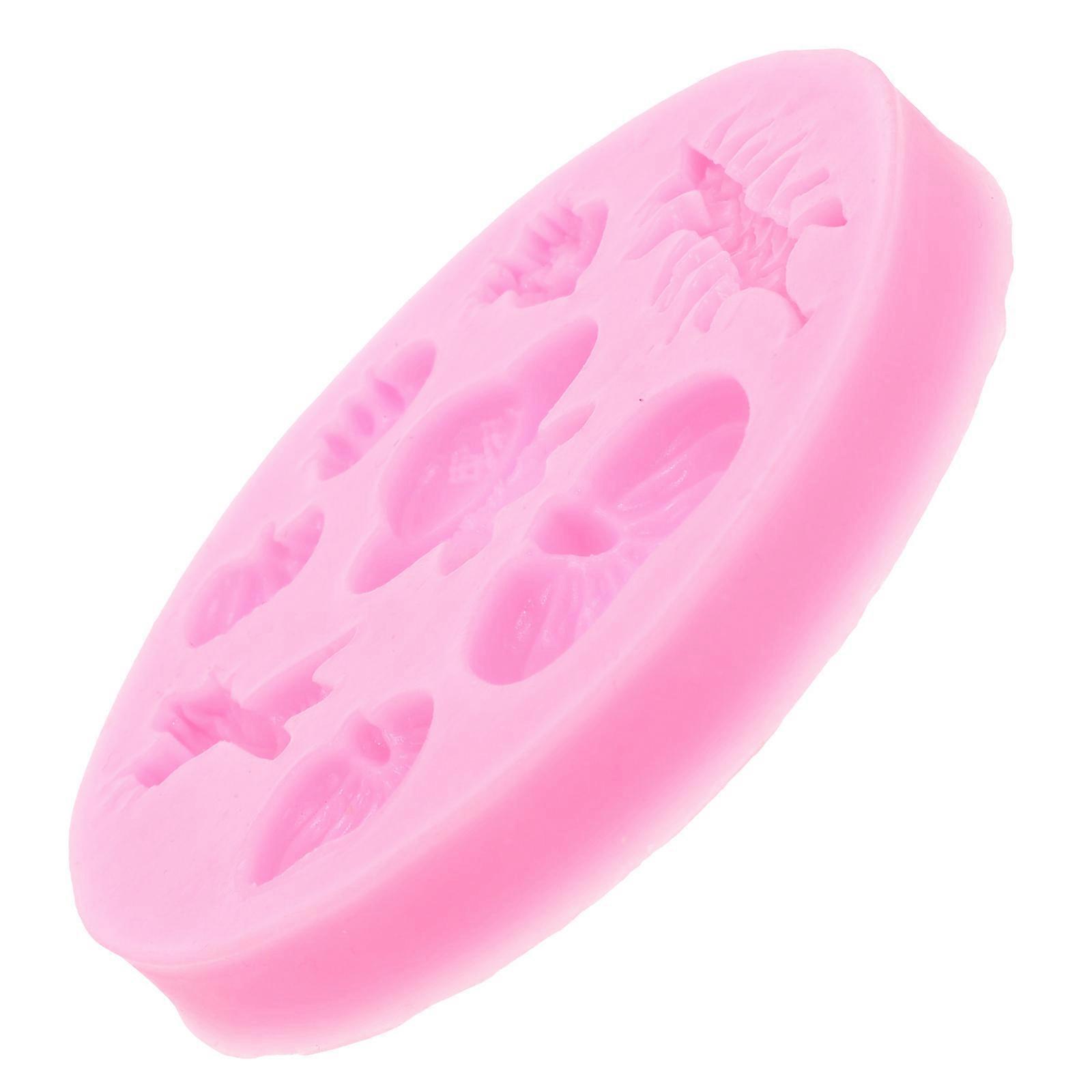 Silicone Baking Pumpkin Fondant Cake Mold for Kitchen 2Pcs Pink Set
