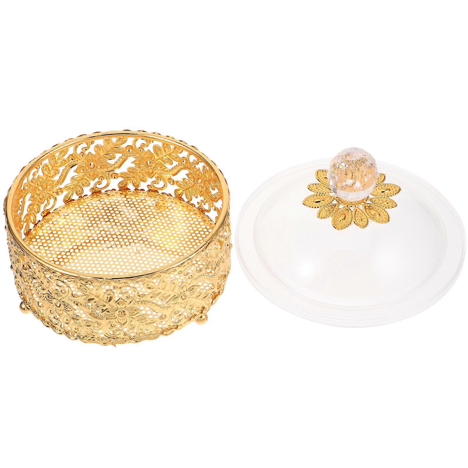 Aluminum Alloy Vintage Candy Box Storage Container 3Pcs in Golden
