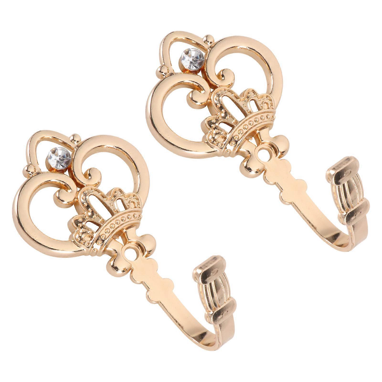 Simple Curtain Hook Crown Shape Wall Hook for Home Decor 3Pairs