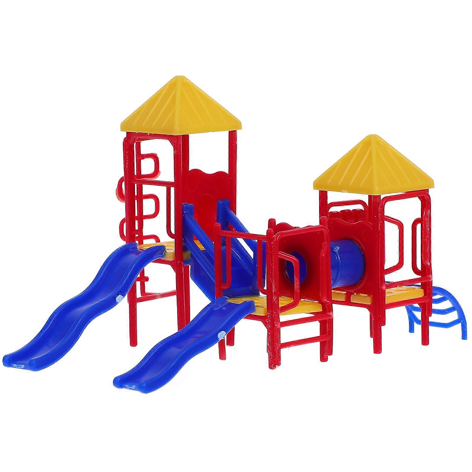 Miniature Playground Model For Children's Indoor Play Multi Colored Design 2 Sets Educational Toy