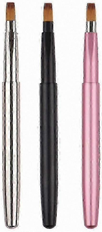 Retractable Lip Brush Set for Travel, 3-Pack Portable Brushes