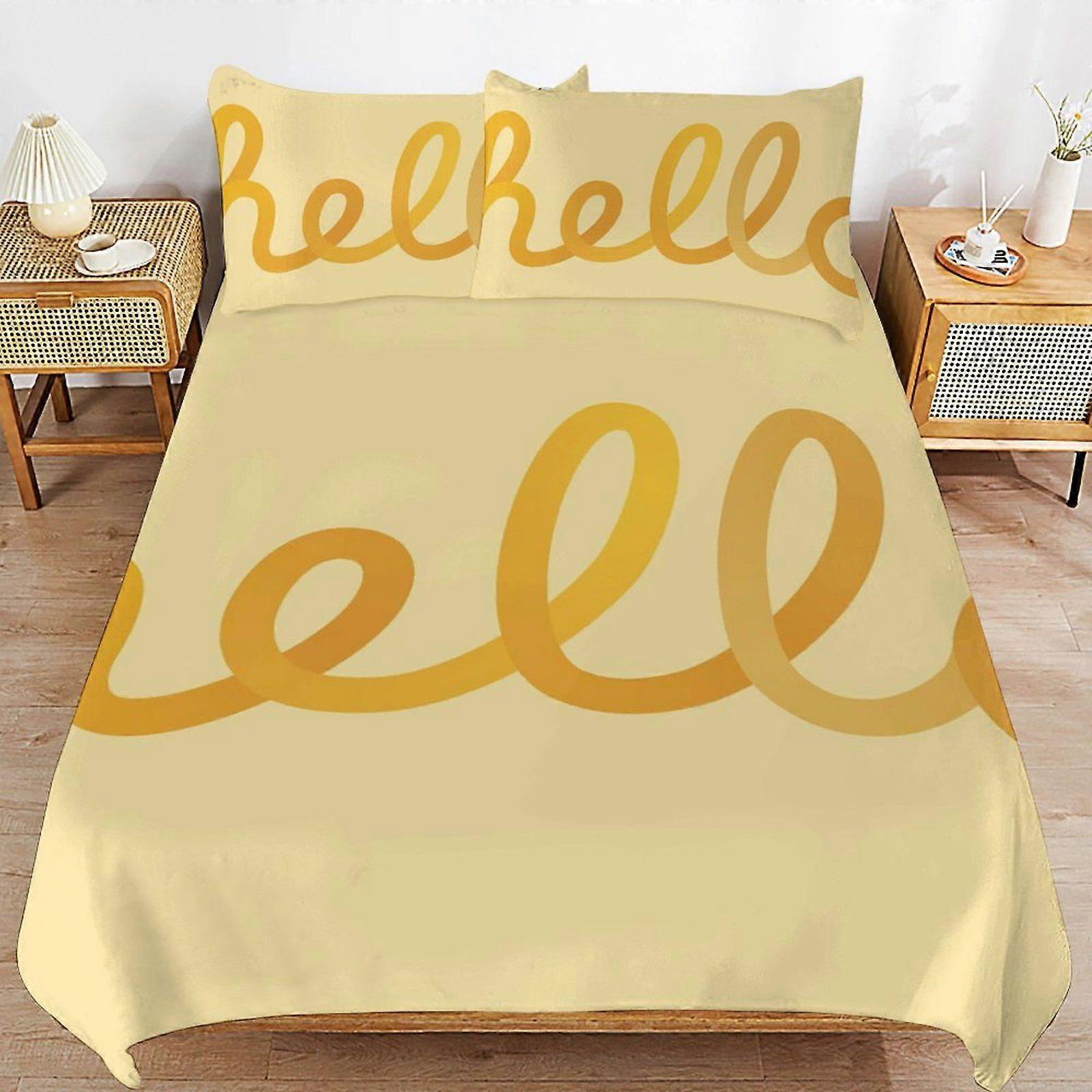 a190 The Script Practical Zip Function Smooth Bedding Surface Soft Layer Duvet Cover Sets for Rest Night b190
