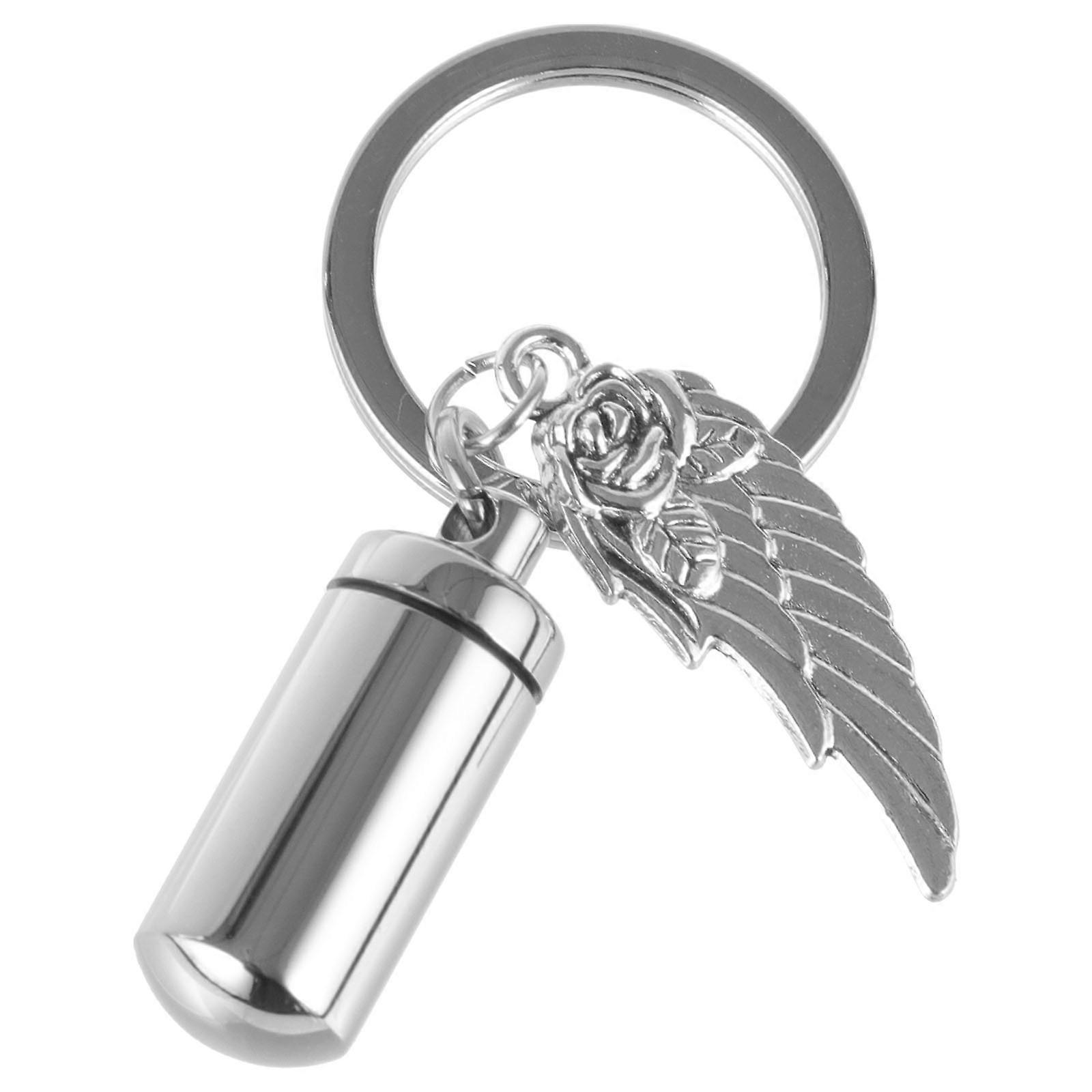 Pet Bone Ash Urn Key Chain Pendant for Memorial with Key Ring