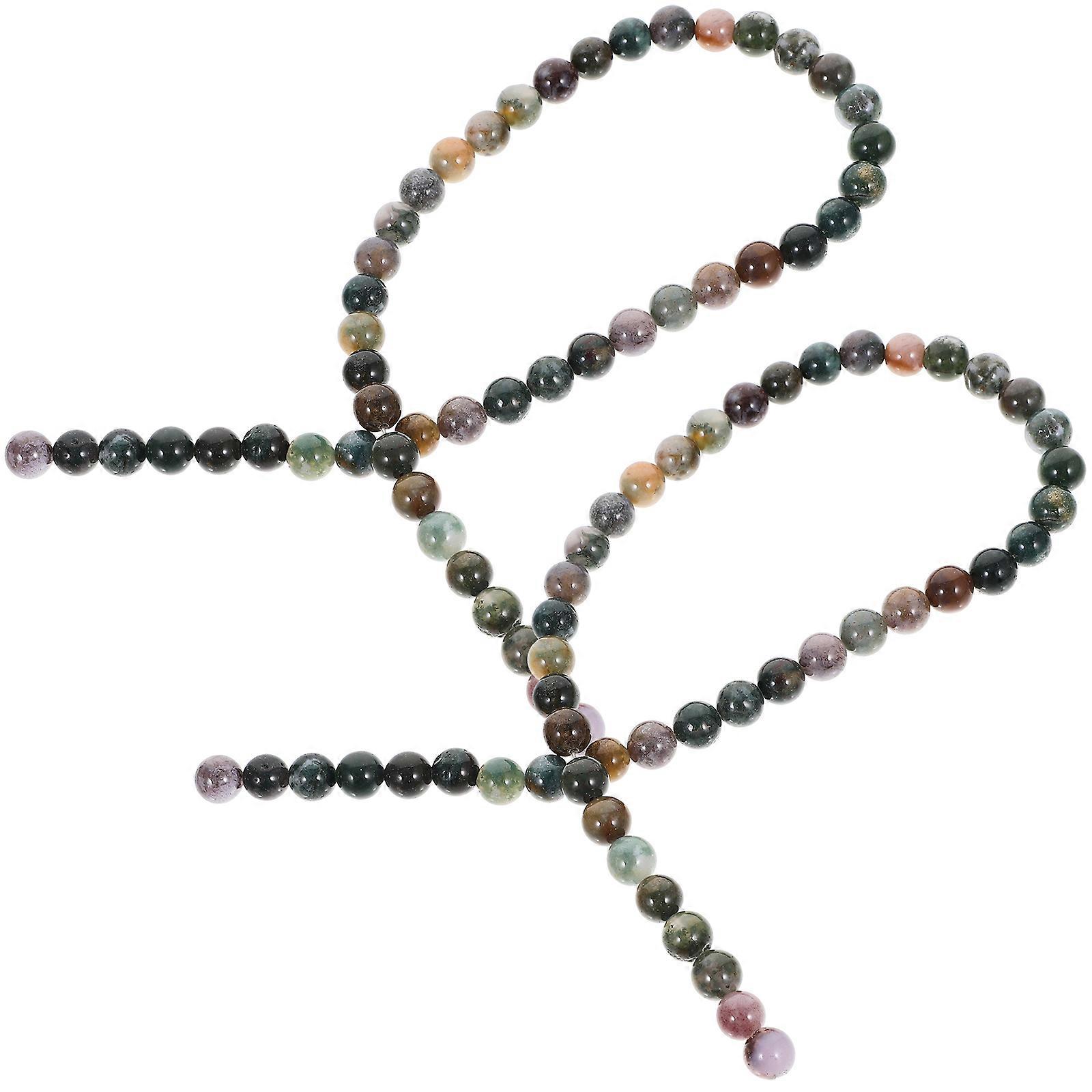 Natural Stone Decorative Beads Agate Spacer Beads For Jewelry Making 0.8X0.8cm Hole Design 4 Strings