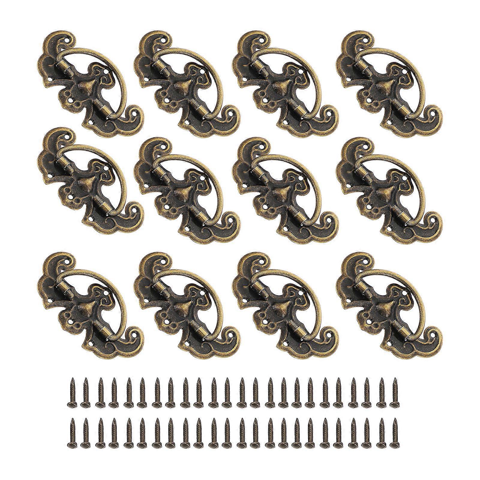 Mini Drawer Handles Retro Design Home Decor 2.44x1.30x0.08in Iron Elegant 40Set