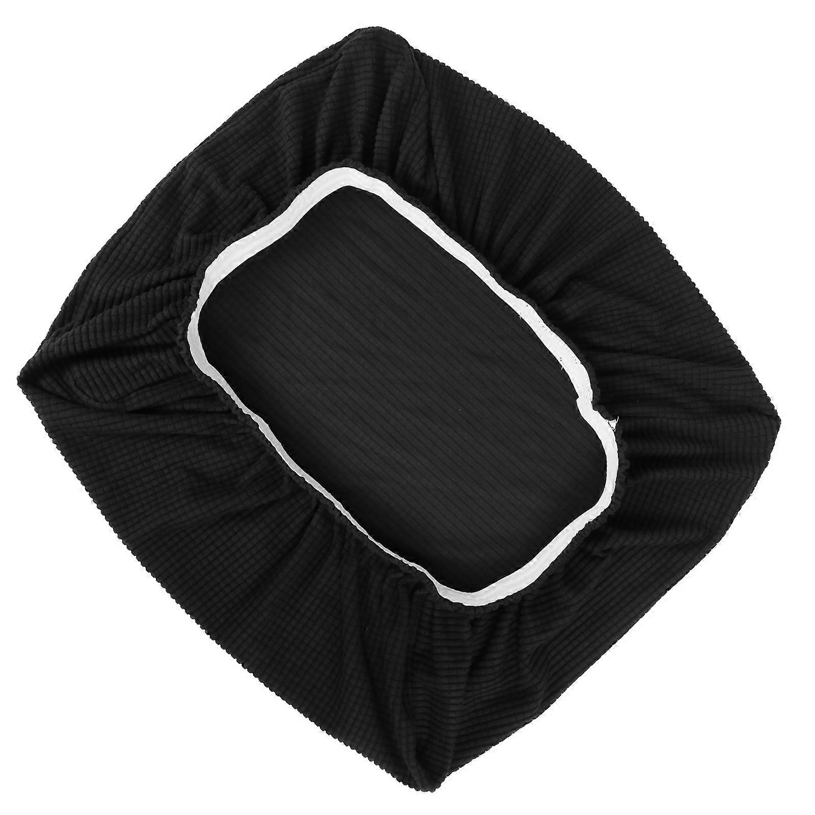 Elastic Piano Stool Cover Black for Protective Use 3Pcs Pure Color