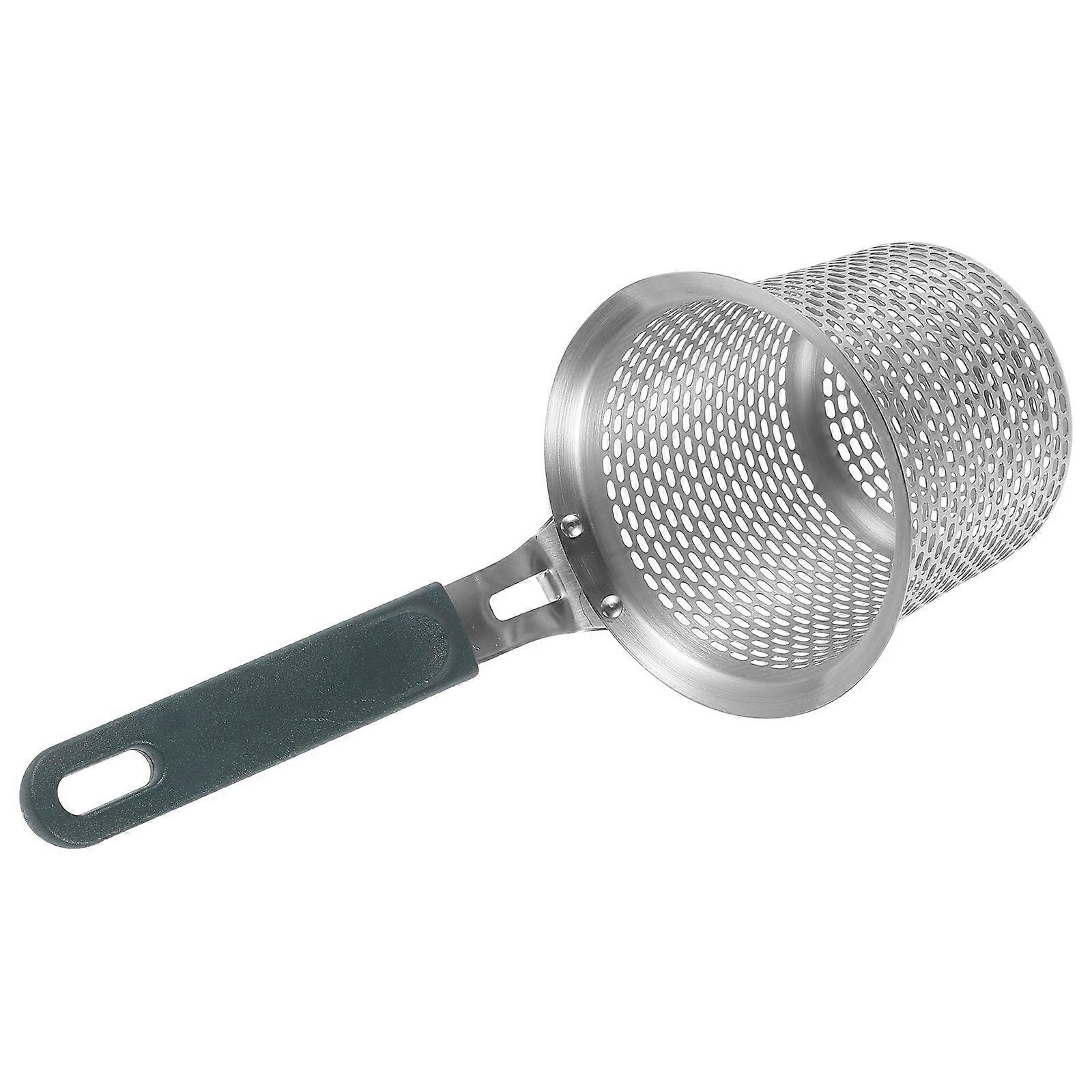Wire Strainer with Handle for Deep Filtering in Kitchen Silver