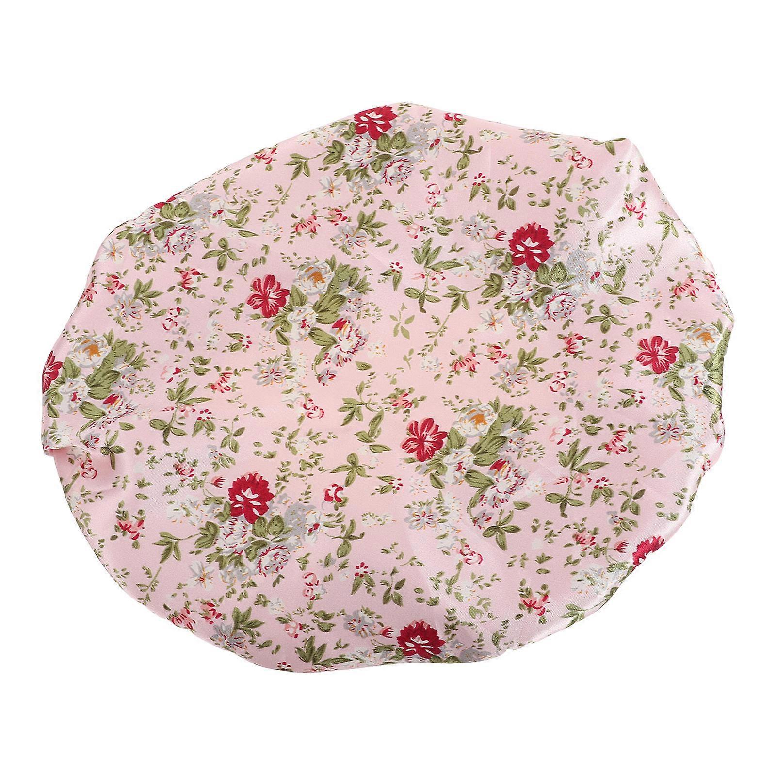 Printed Kids Sleeping Hat Pink Hair Protector Hat Adjustable 3Pcs Set