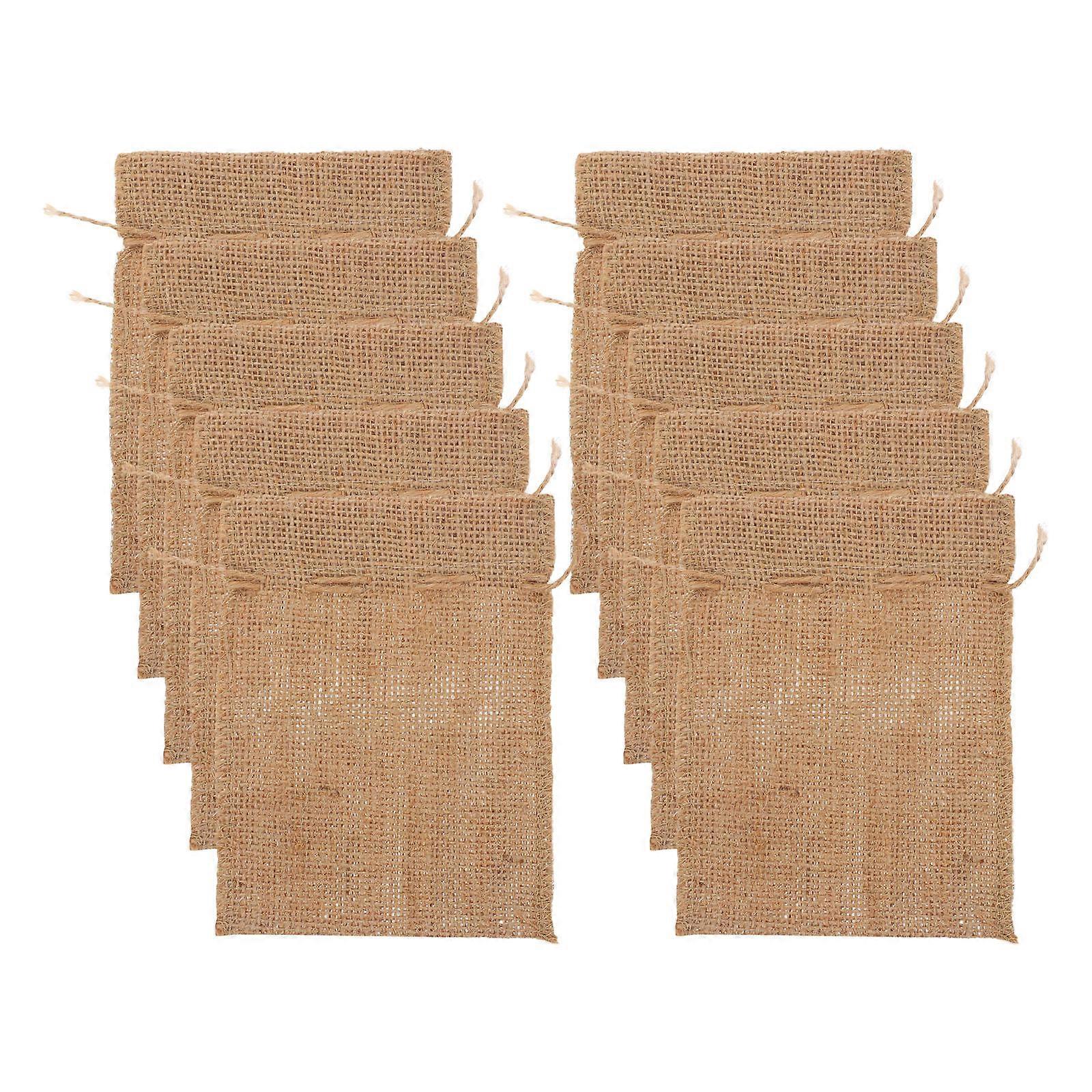 Burlap Drawstring Bags Handmade for Storage 40Pcs Linen Party Favor Pouches