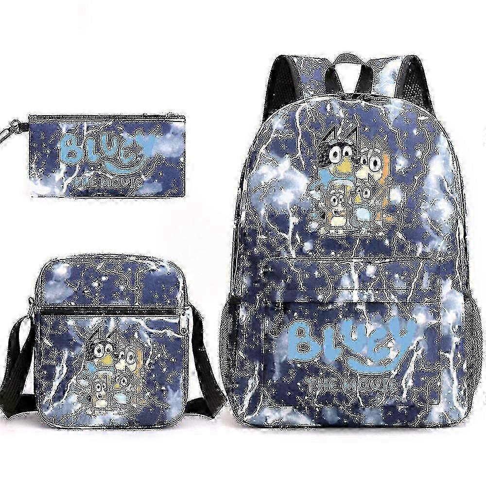 Bluey Three-piece Schoolbag Backpack High Quality