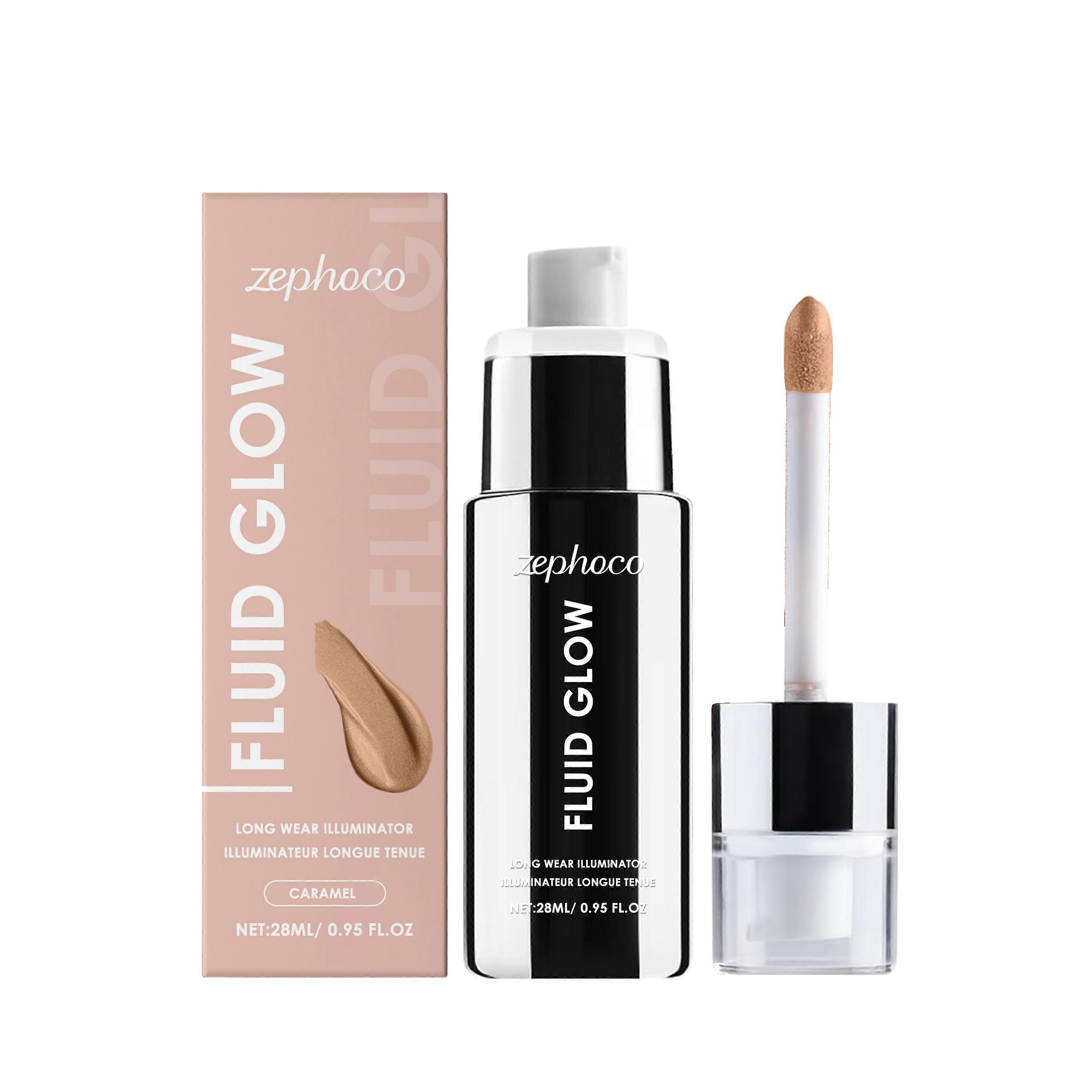 zephoco Caramel-Colored High-Gloss Skin Contouring Liquid Naturally Enhances Facial Glow And Radiance. Makeup Contouring Liquid
