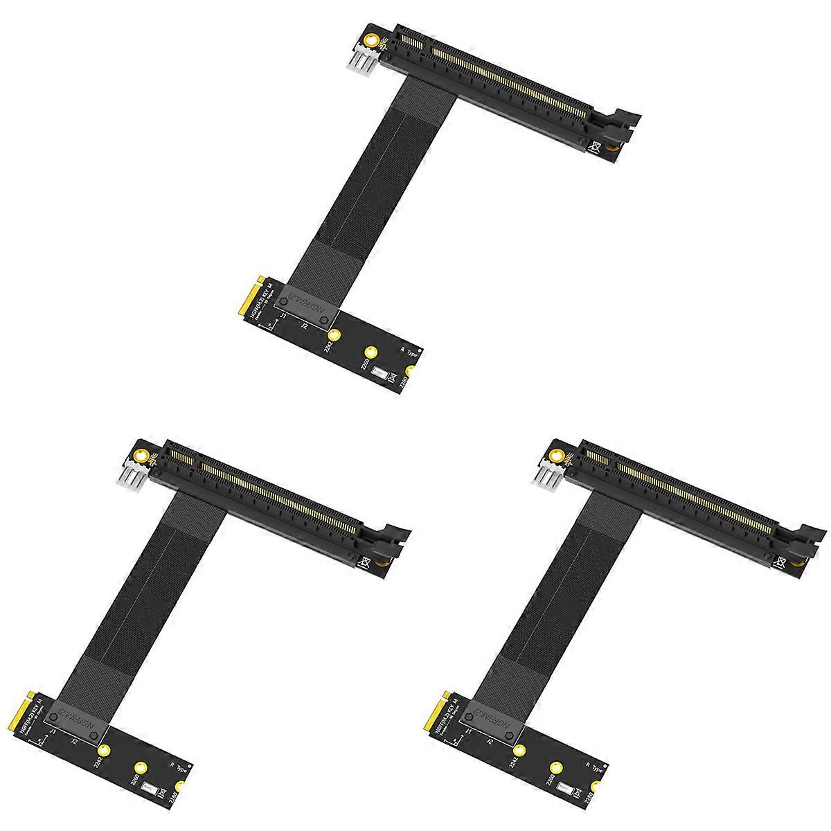 3X M.2 NGFF Key M to PCI-E 16x Graphics Card Riser Adapter Card,Nvme to PCI-Express 16X Extension Ca