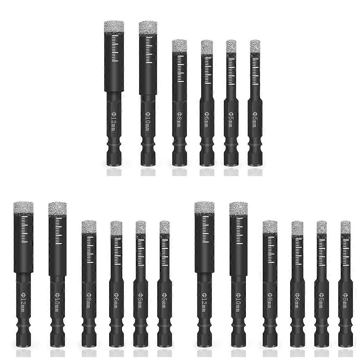 6Pc Drill Bits Set for Ceramic 5/6/8/10/12mm