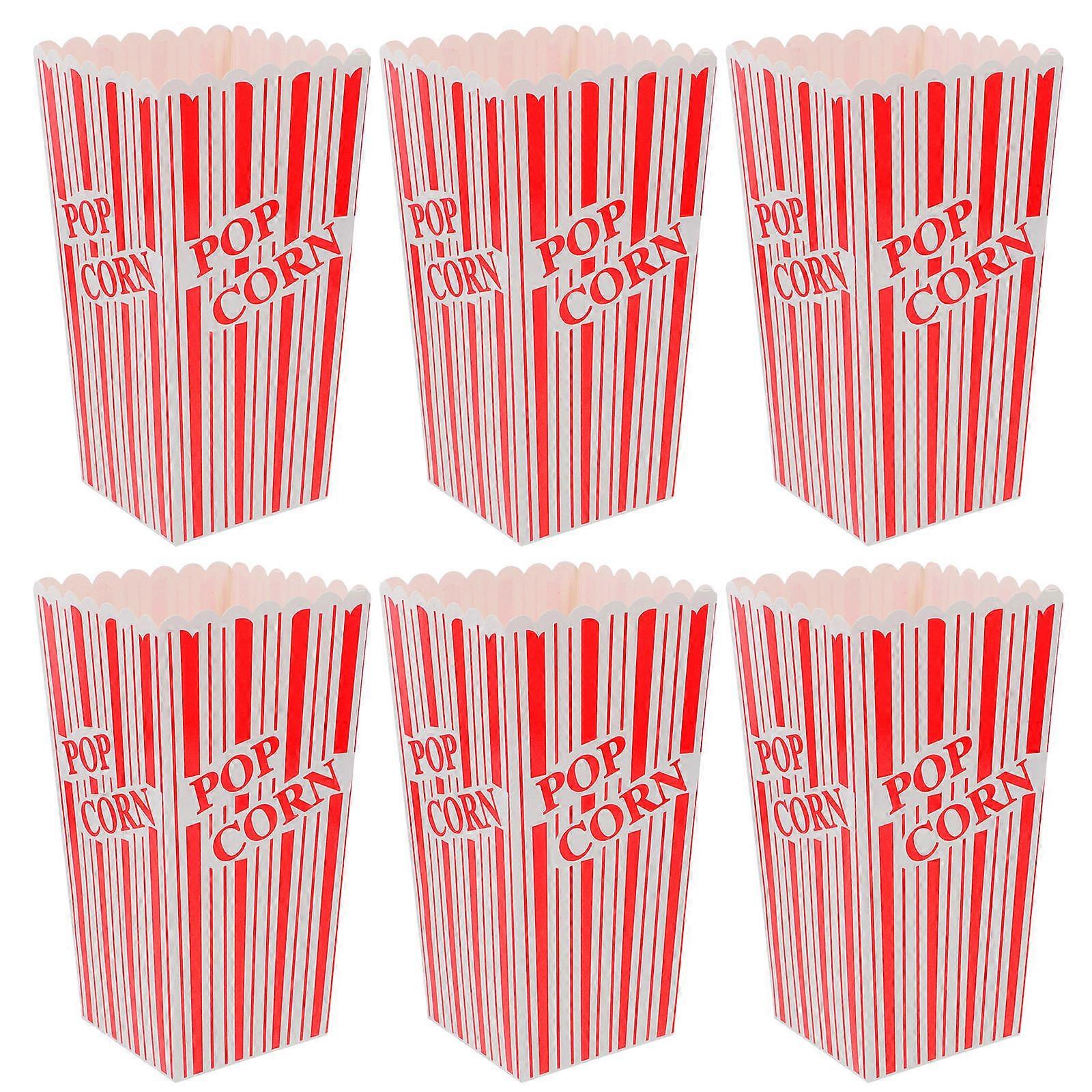 Popcorn Cups Disposable Paper Popcorn Boxes for Storage 6Pcs Party Use