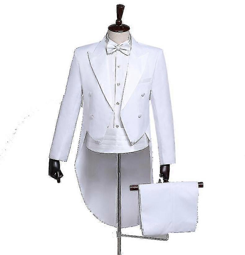 Men Tailcoat Tuxedo Suit Trousers Set, Men's Tuxedo Trousers Suit With Bow Tie