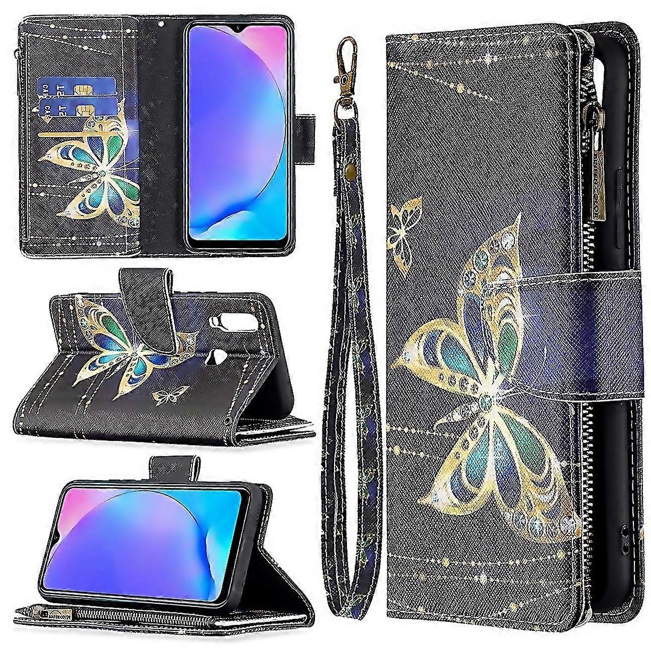 For Vivo Y11y15y12y17 Colored Drawing Pattern Zipper Horizontal Flip Leather Case With Holder Card S
