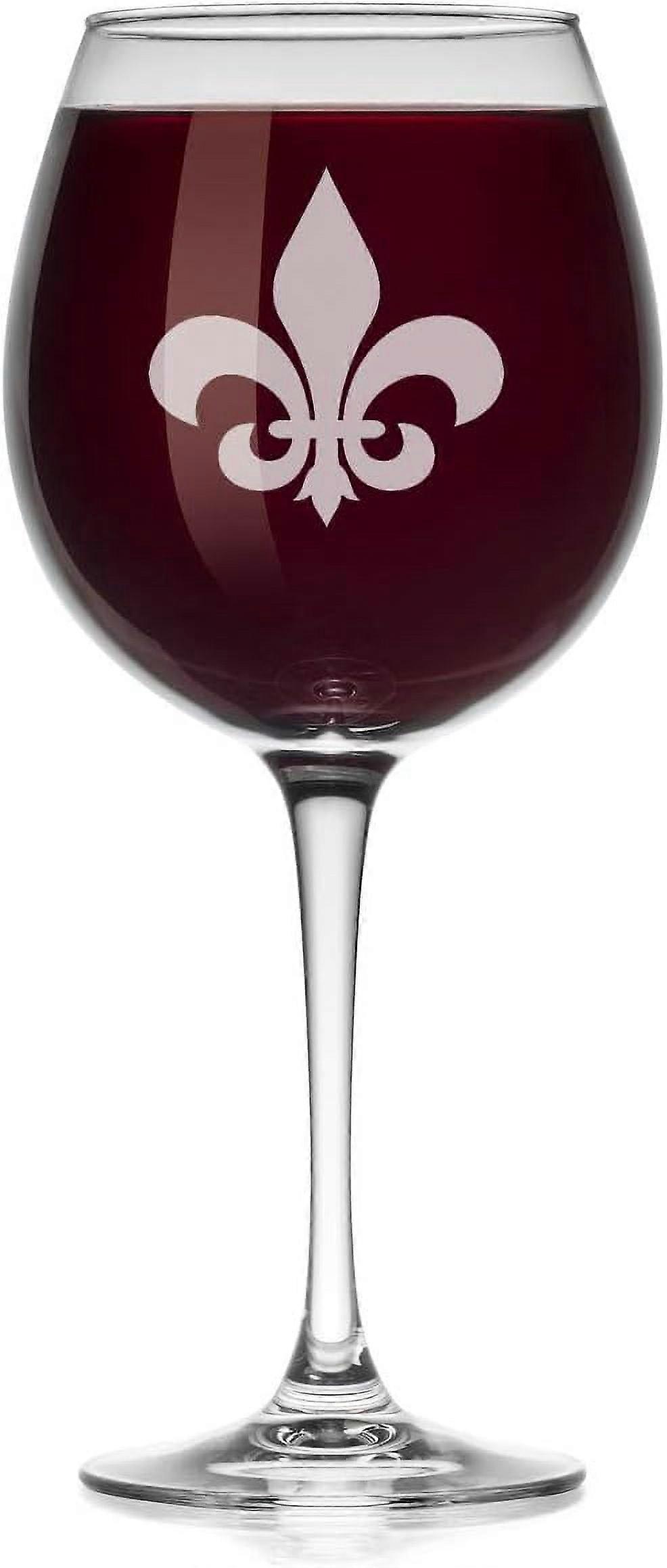 Wine Glass Fleur-de-lis (Large Stemmed, 20oz)
