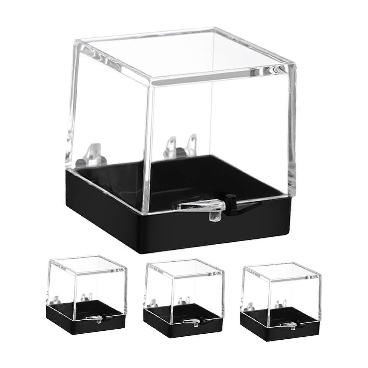 Mineral Specimen Display Boxes 4Piece Set For Collecting And Storing Mineral Stones For Collectors And Hobbyists