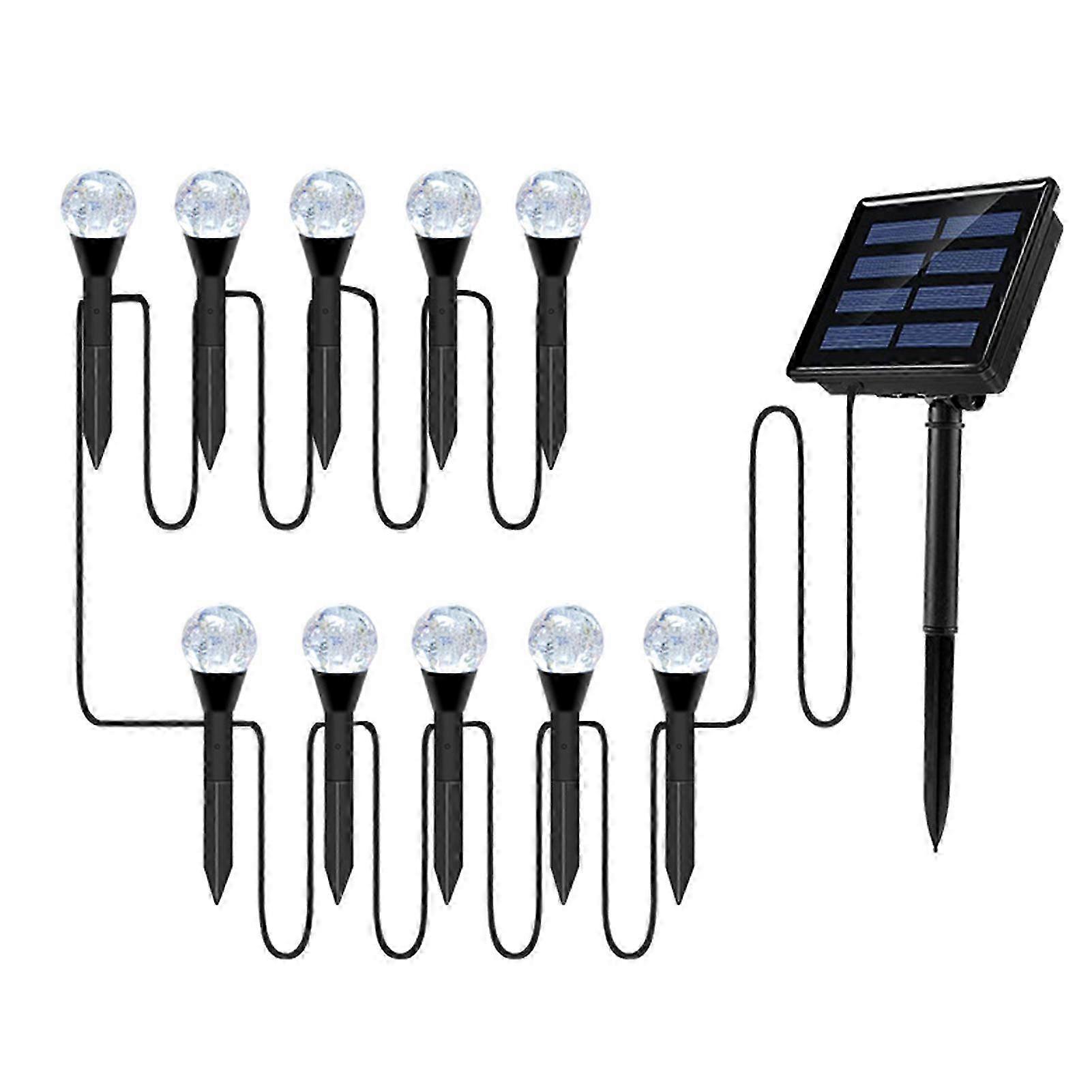 2025 IP65 Solar 10pcs Bubbles Lawn Lamp String Light Pathway Garden Landscape Decoration