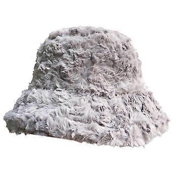 Winter Basin Hat Vintage Plush Solid Color Thicken Soft Cold-proof with Brim Round One Size Winter Fisherman Hat for Students 26s