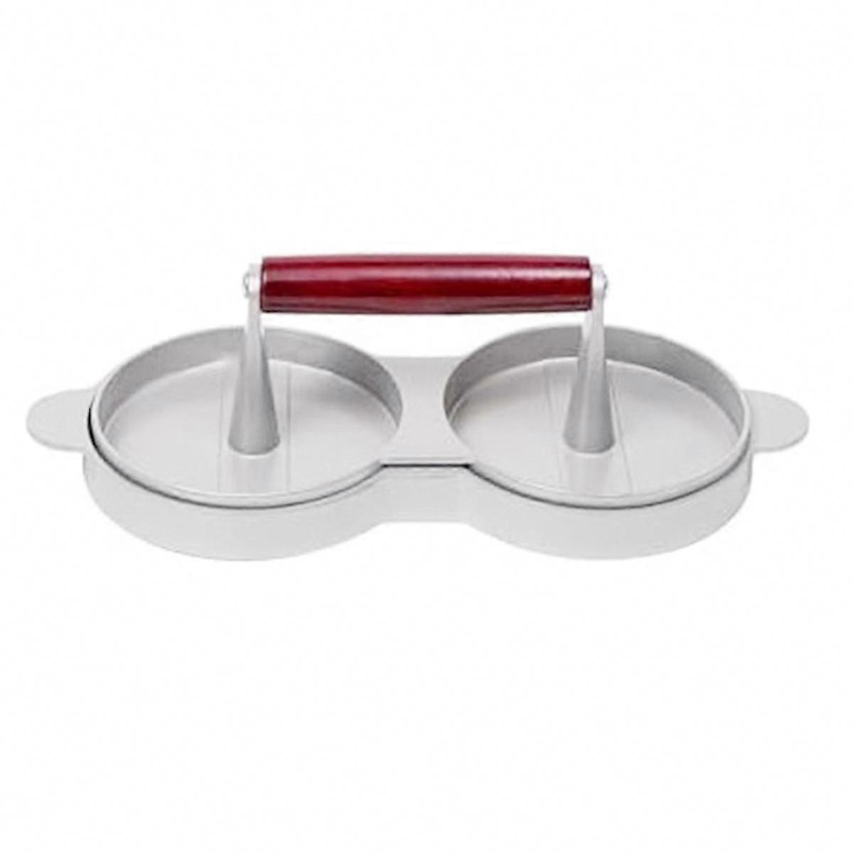 Aluminum Alloy Double Hamburger Press with Handle for Patty Maker