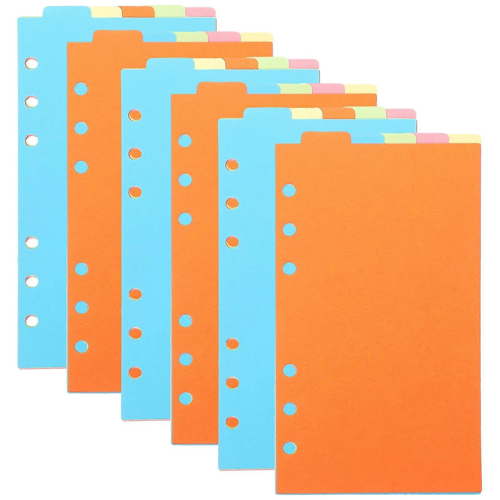 6 Sets Card Dividers Index Separator Page Loose Leaf Insertable Indexing Cards Notebook A5 Binder Ring Translucent