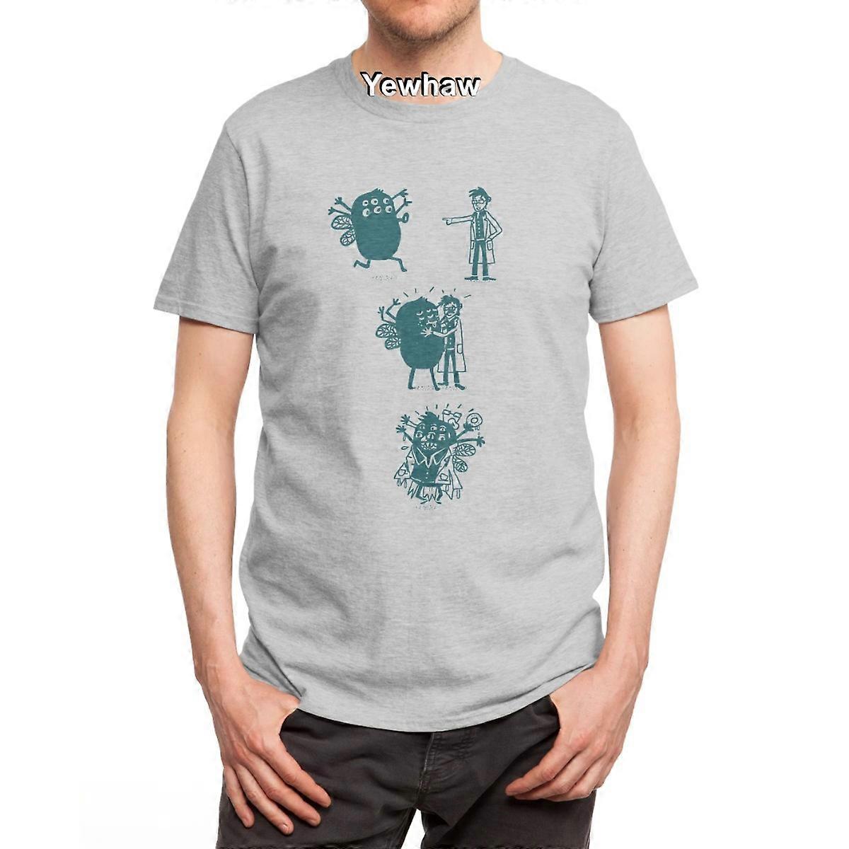 Hugzzzzz T-Shirt comic scientist creature transformation multi-eyed