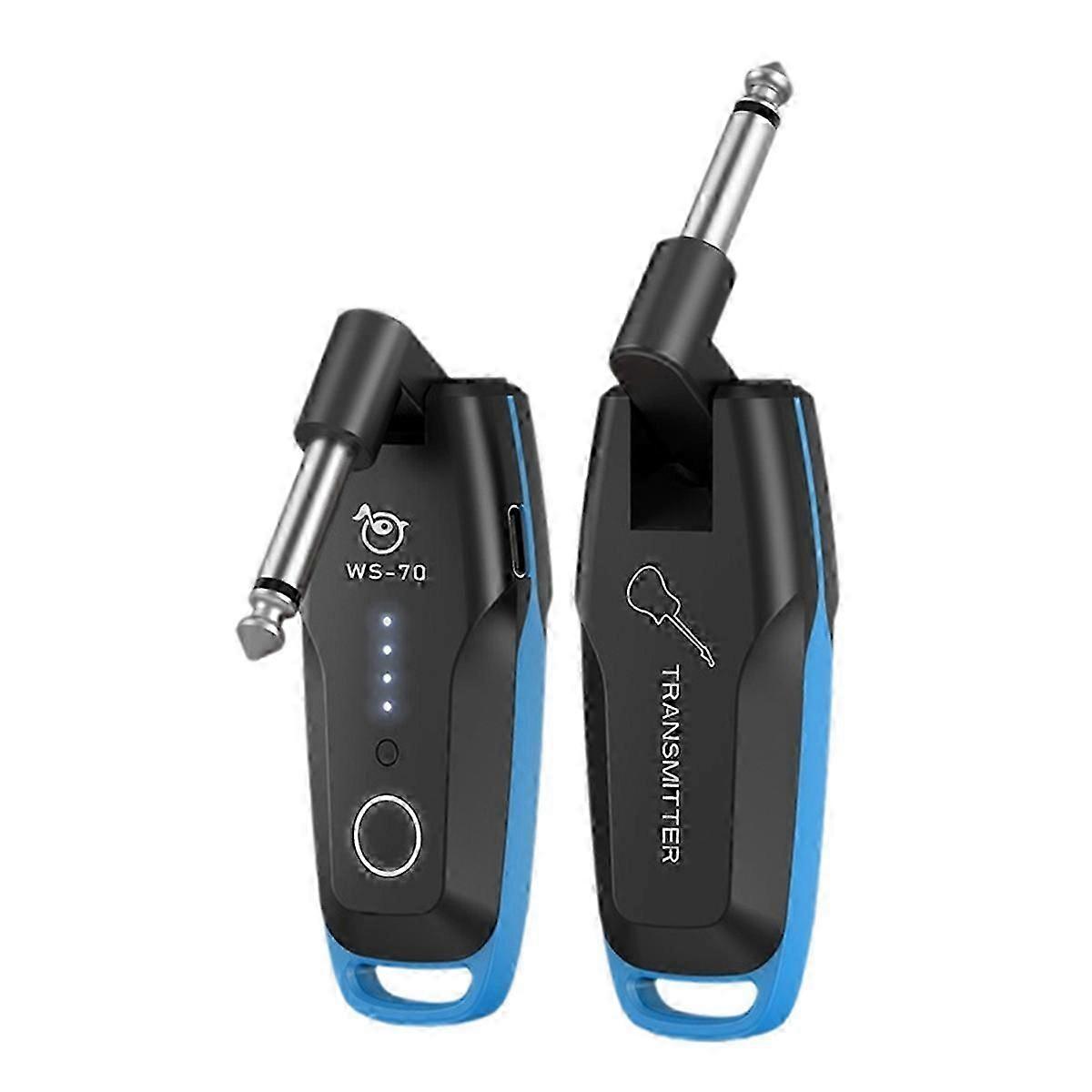 WS-70 UHF Guitar Wireless Transmitter Receiver Rechargeable Multi Channels Wireless Guitar System Mu
