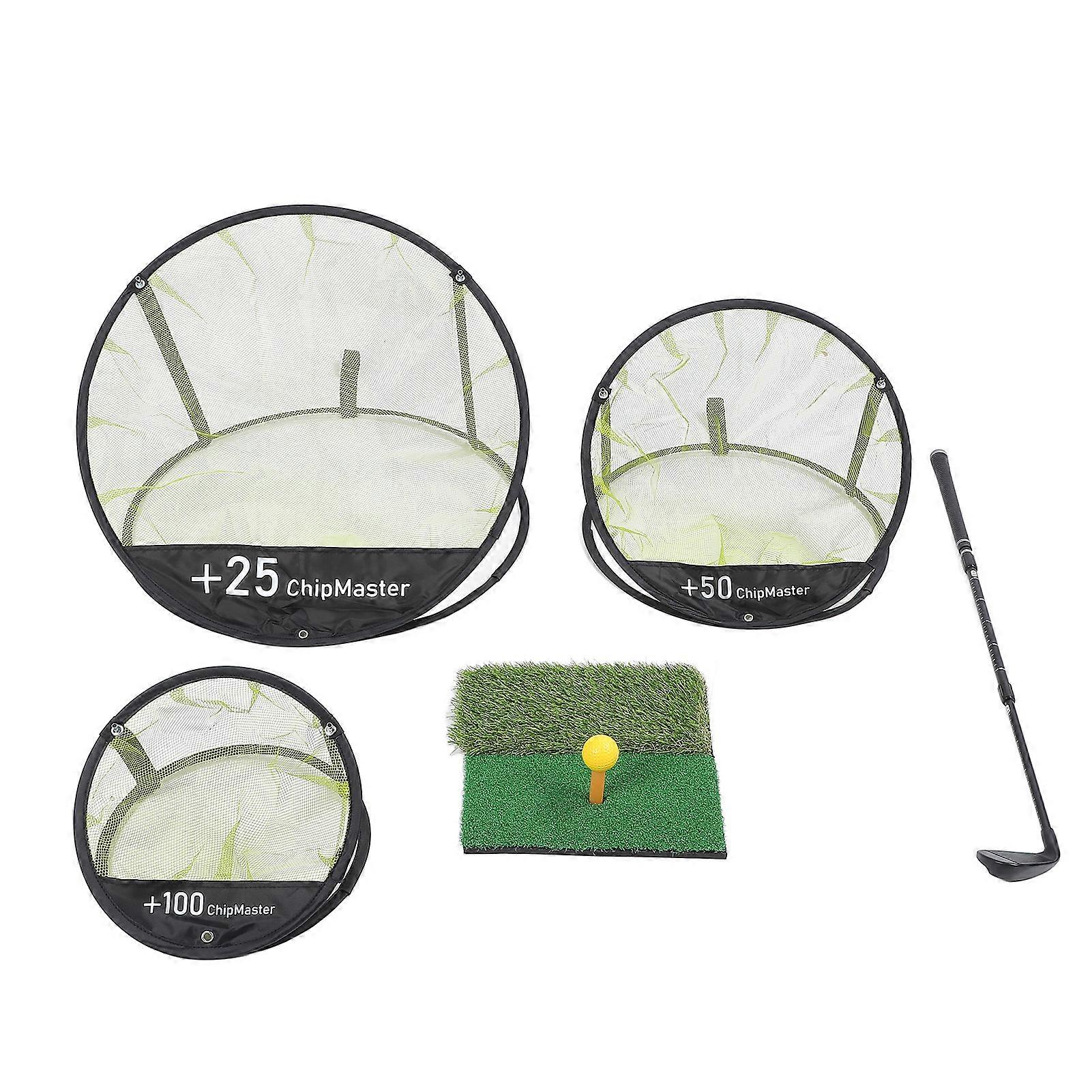 Golfing Chipping Net Polyester Net Adjustable Rod Balls Mat Golfing Target Practice Net for Adults Kids 