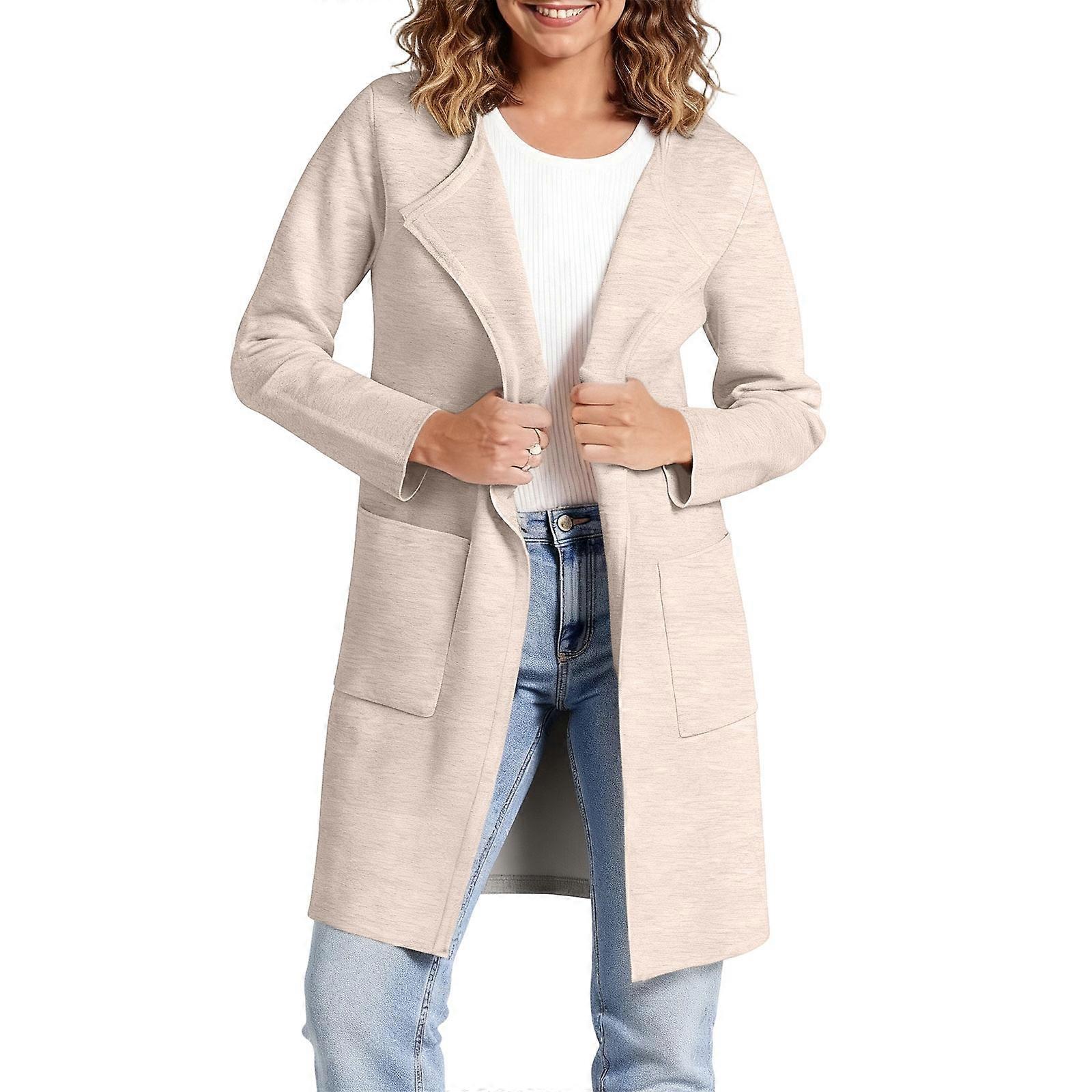 Damen-Strickjacke, lang, elegant, lässig, rosa, Größe XL