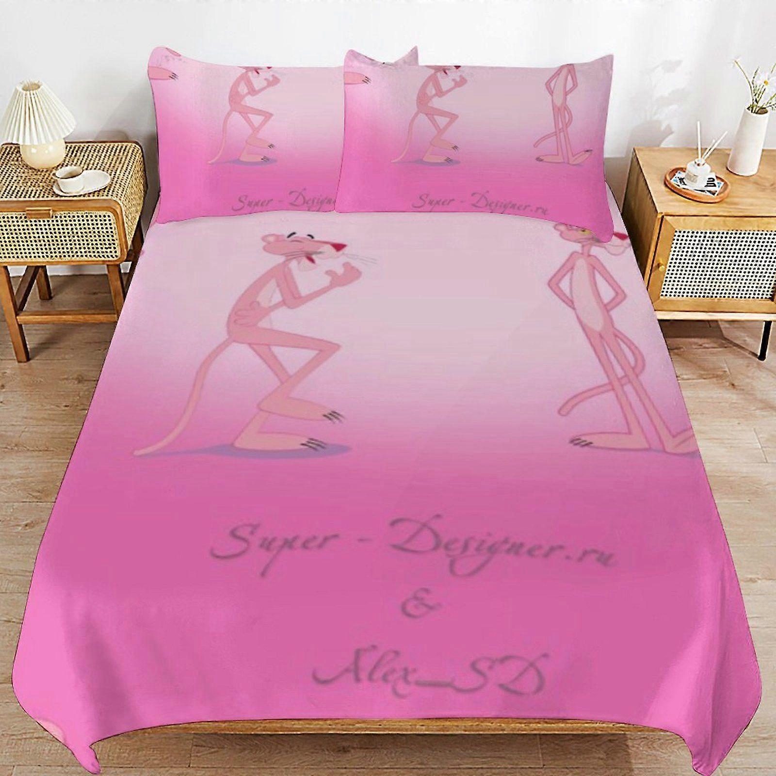 t572 The Pink Panther Daily Routine Sleep Ready Fabric Soft Layer Long Lasting Thread Duvet Cover Sets Essentials u572