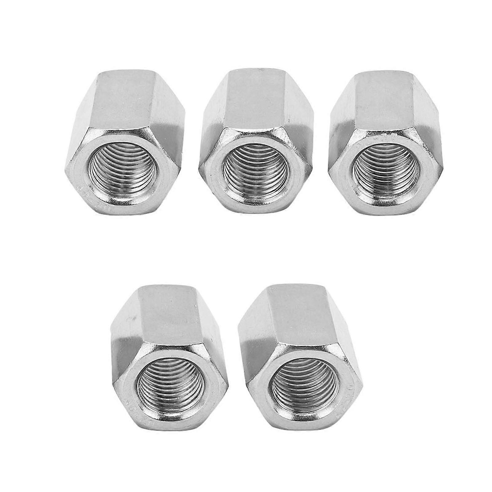 5Pcs Silver M16 Hex Coupling Nut Kit Rustproof Rugged Stainless Steel Coupling Nut Set