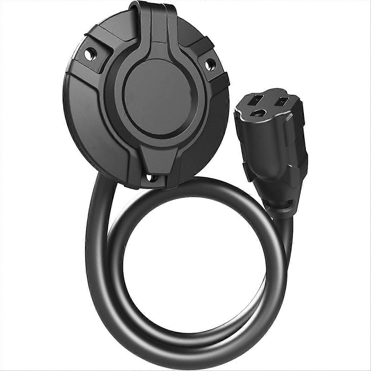 15A AC Port Plug,125V Power Inlet Socket,and Waterproof Electrical Outlet Receptacle Box with Outdo