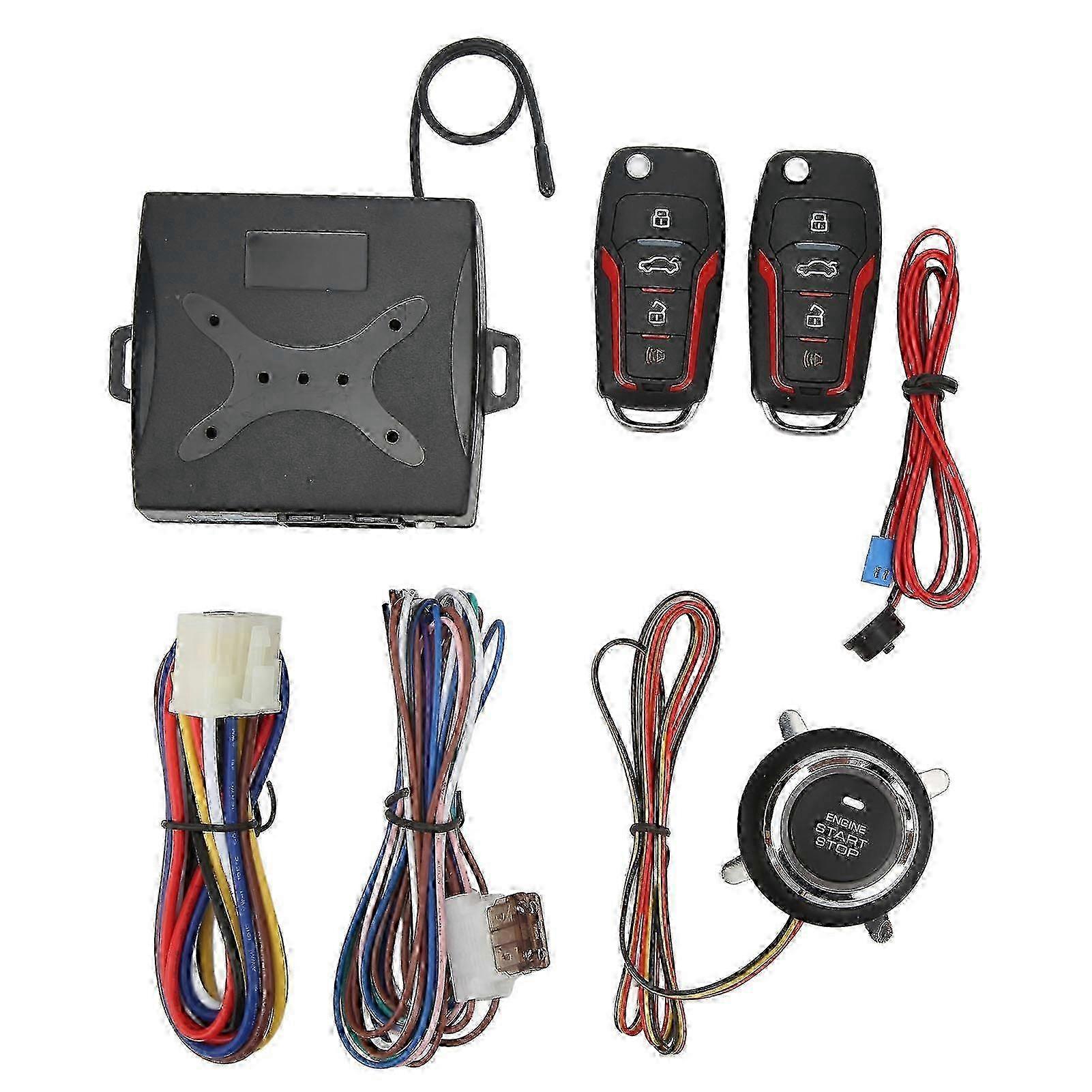Car Keyless Entry System 12V Anti Theft One Button Start Remote Lock System Universal for Autos
