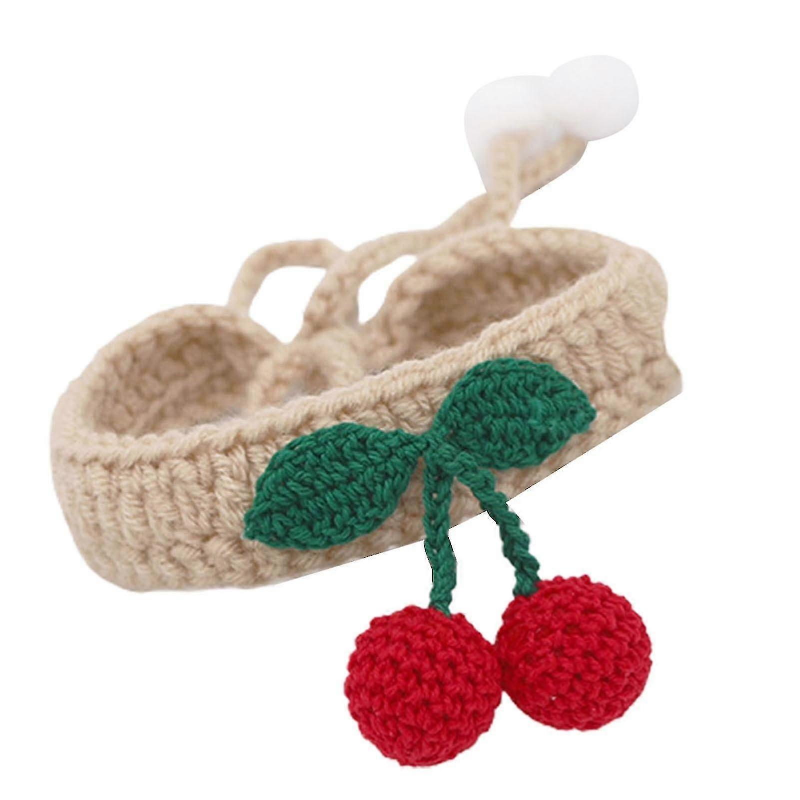 طوق القط مع قلادة قابل للتعديل الصوف الغزل القط اليد محبوك طوق للارتداء اليومي