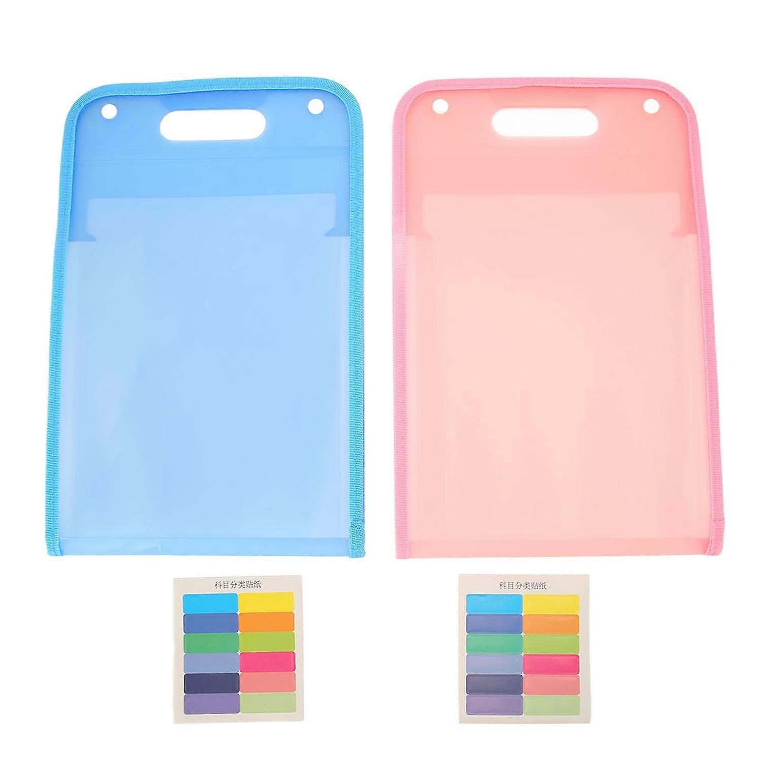 2pcs Vertical File Folders 13 Pockets Large Capacity A4 Document Folder Portable Plastic File Organi